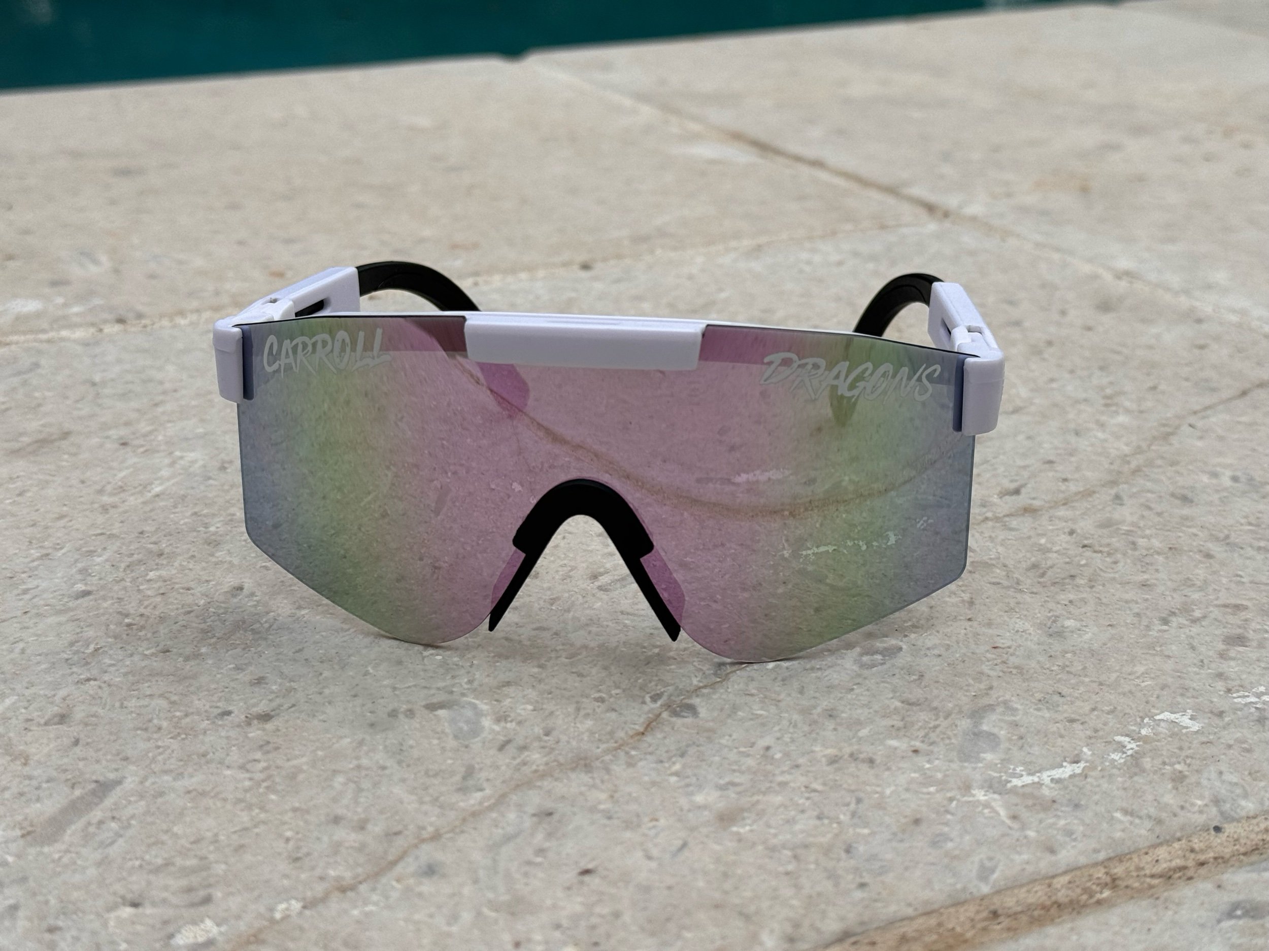 1006 - GREEN AND WHITE- Carroll Dragon Regular and Youth Sport Glasses
