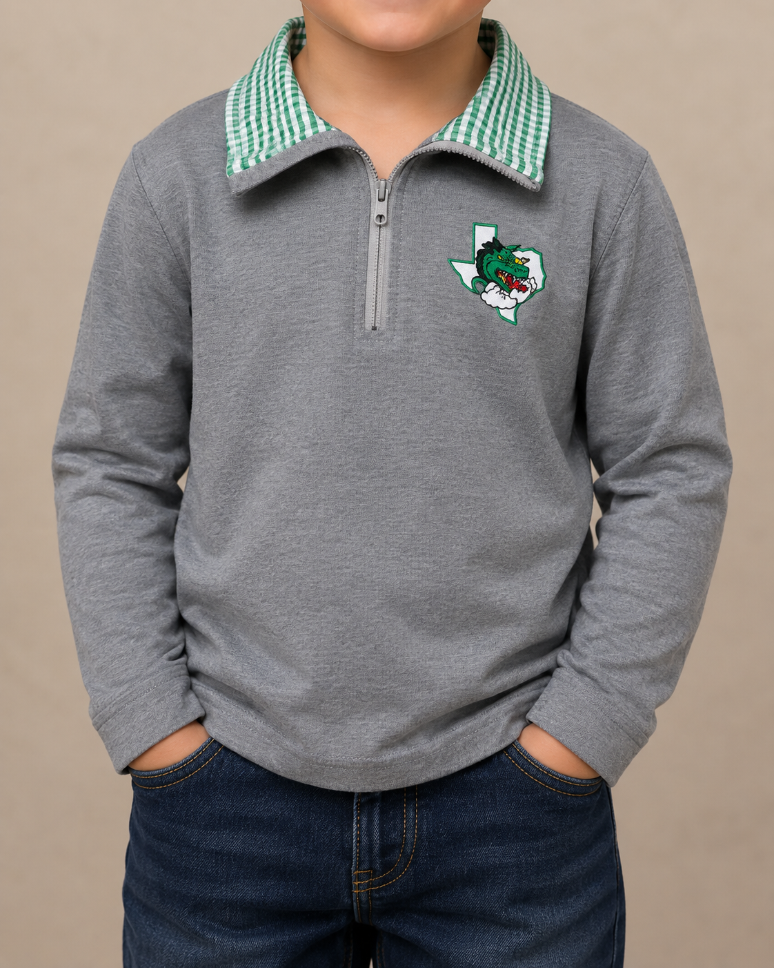 3010 Youth Boys Lightweight 3/4 zip Pullover