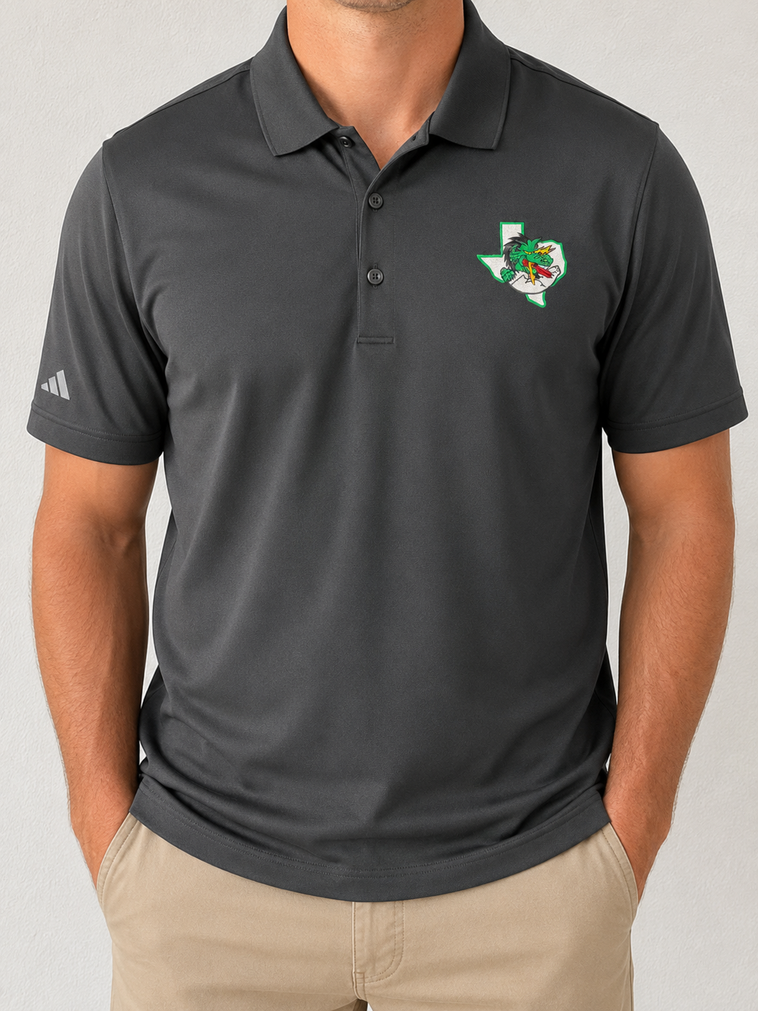 6262 Mens Adidas Embroidered Dragon Polo
