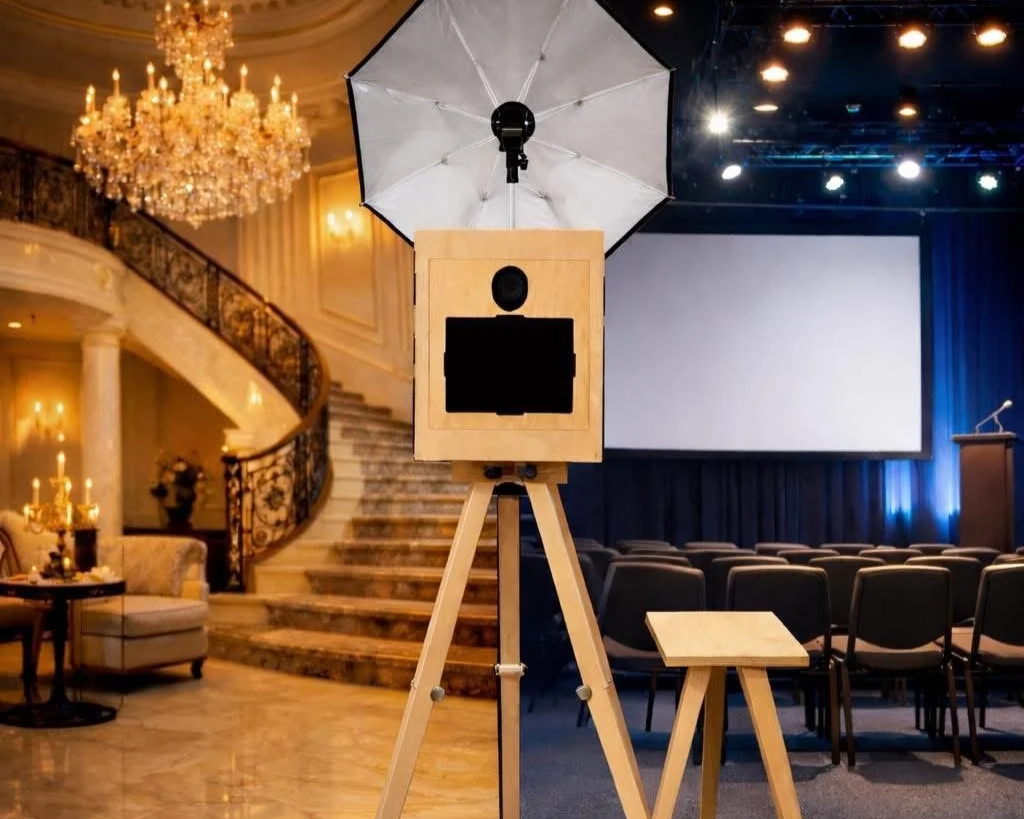 Burch wood tripod classic portrait photo booth experience