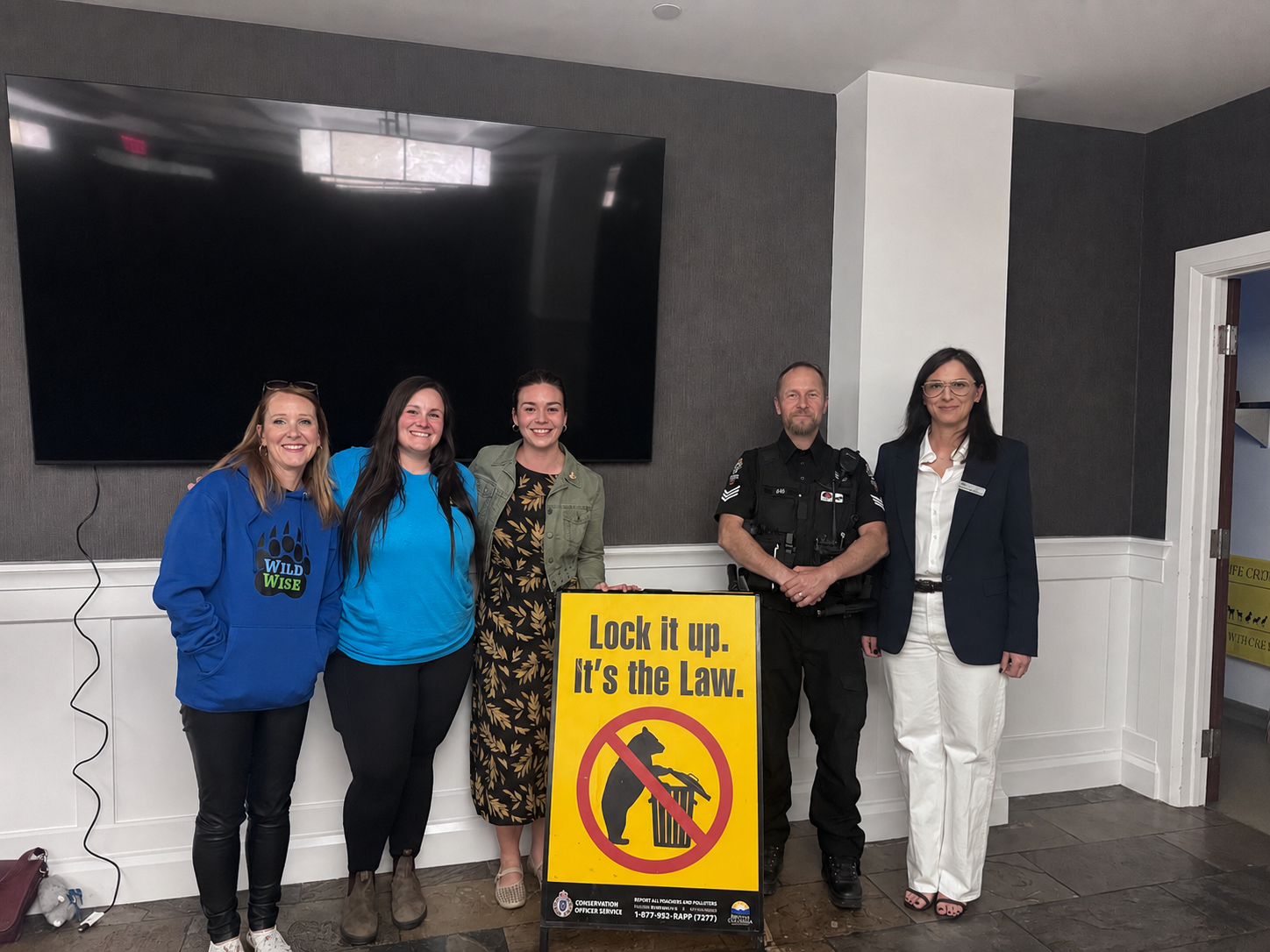 Mollie Cameron, Councillor Colby Harder, Sgt. Scott Norris, Manuela Marinello