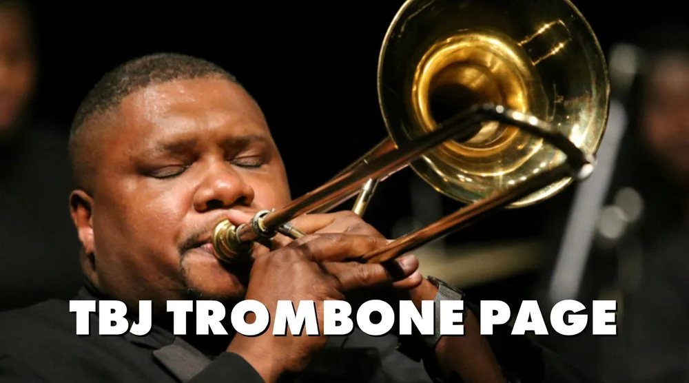 Trombone player performing