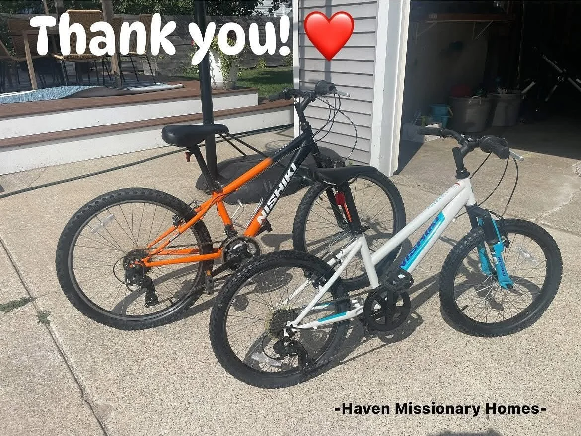 Thank you Laura Hunderman for donating these bikes to our home! ❤️
The last family that stayed with us shared that their boys LOVED all of the bikes! We appreciate being able to expand our bike collection so each guest can find one that is the righ