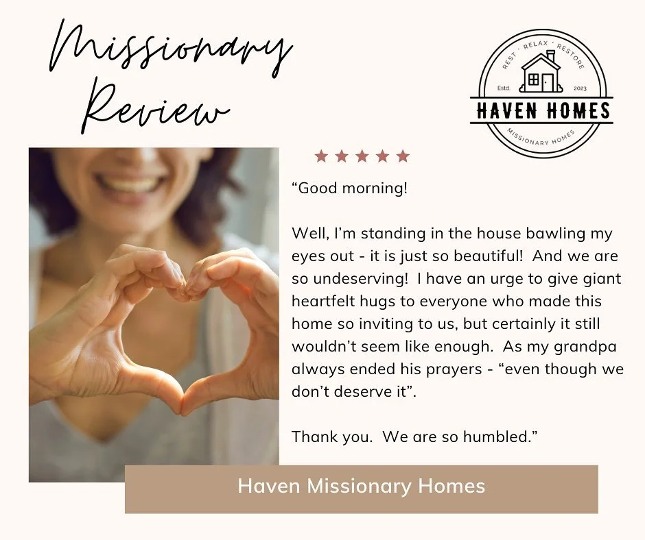 Receiving messages like this never gets old! ๐ฅฐ
#havenmissionaryhomes #nonprofit #missionarycare #missionaryhousing #westmichigan