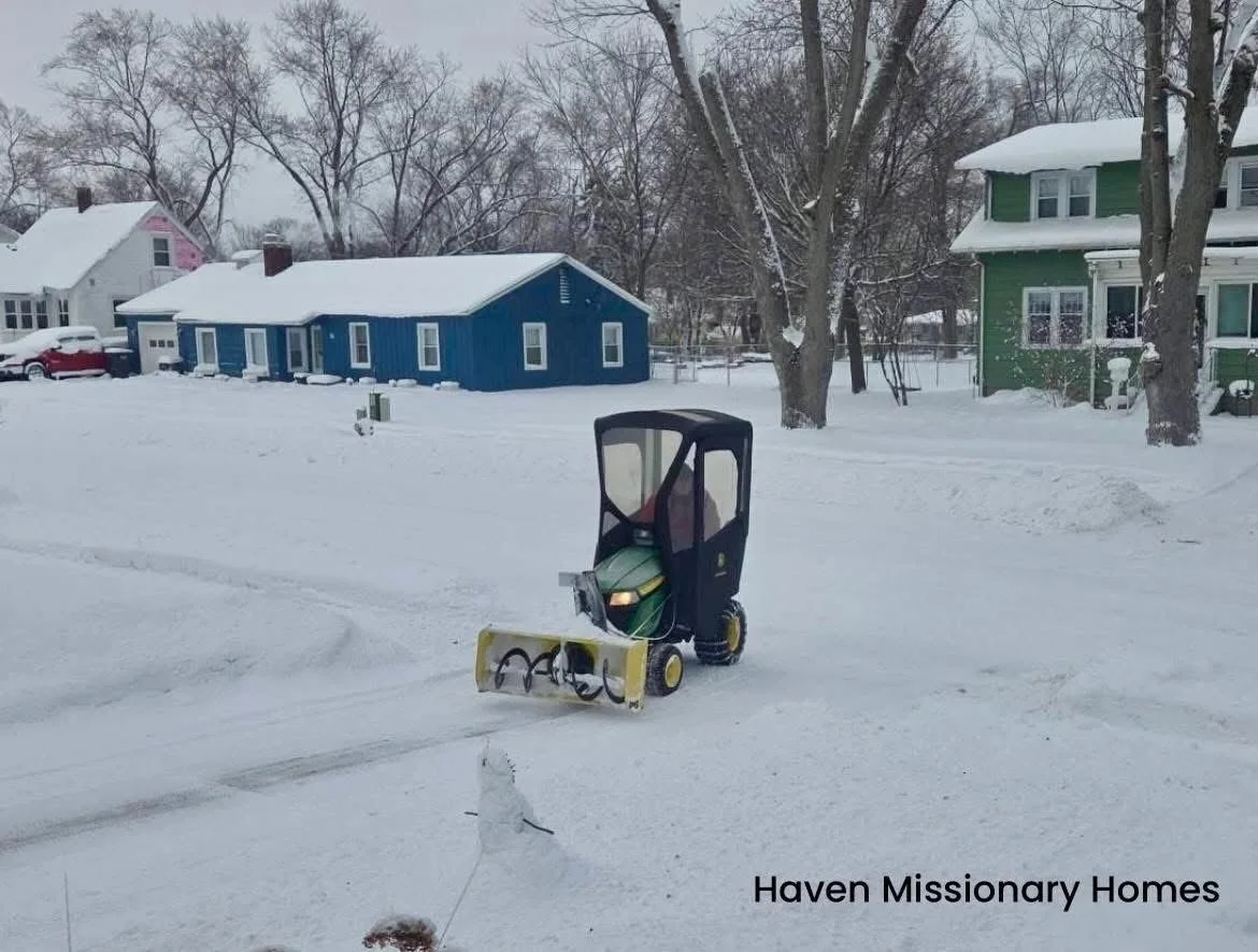 One of the greatest blessings at Haven Missionary Homes isn&rsquo;t the house.  It&rsquo;s the neighbors!

This Winter, our amazing neighbor Bruce has selflessly volunteered his time and energy to snow blow the driveway at the missionary house all se