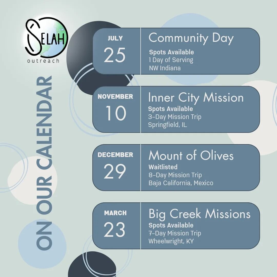 Check out what we've got on our calendar! Reach out if you want to join us on one of these trips!
SHARE this post to spread the word. DMC kids, these would be great opportunities to get your service hours of STARS hours completed!