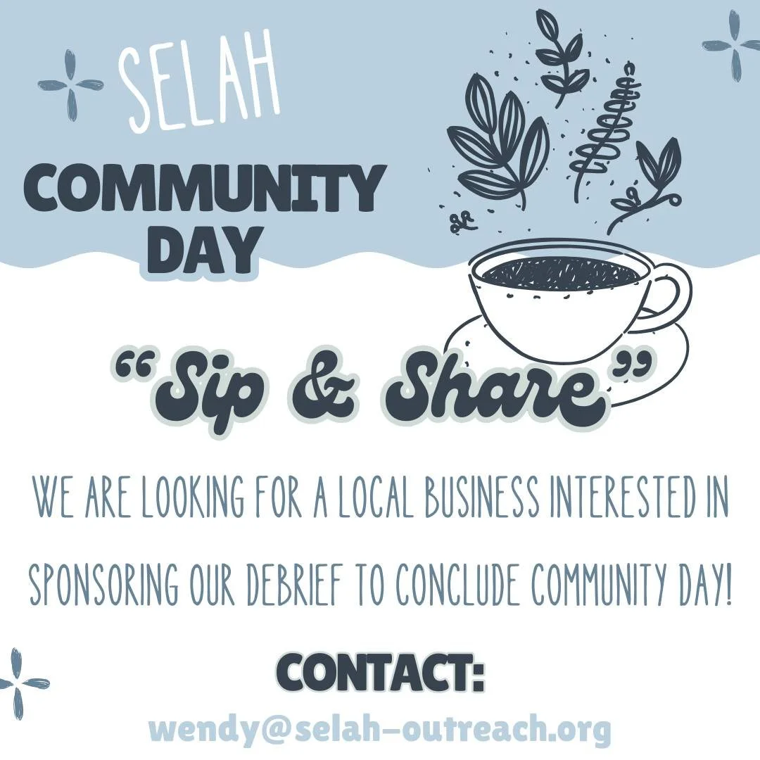 We would love to make our first "Sip & Share" a success. After a day of serving, we are excited to invite anyone that served back to Cup of Joy for a time of sharing. We are looking for local companies that are willing to help sponsor