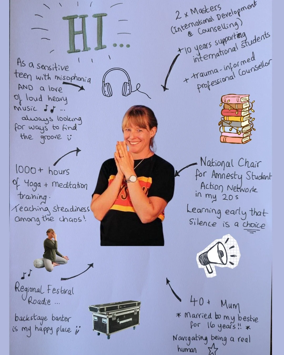 Hello, I'm Em... 👋

I&rsquo;ve spent most of my life navigating the space between the quiet of a meditation cushion or counselling room and the roar of a mosh pit or protest. ⚔ 🐉

For a long time, I thought I had to choose. I thought the "Prof