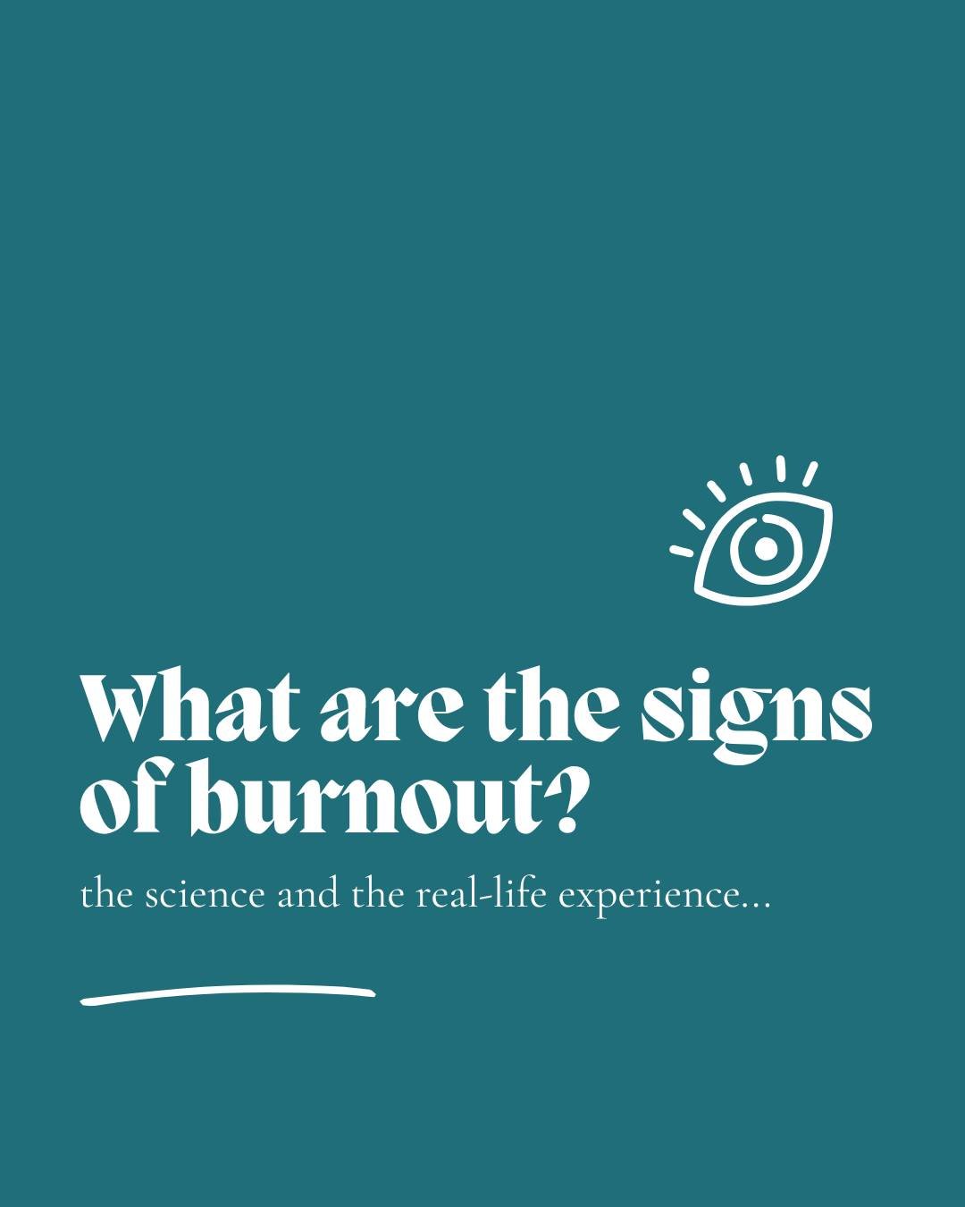 Look out for the early signs of Burn Out //

Burn out can sneak up on you. It's not just being tired and stressed. It is often when the 'noise' of the work you are doing outweighs the meaning behind it. For sensitive folks, in helping professions, th