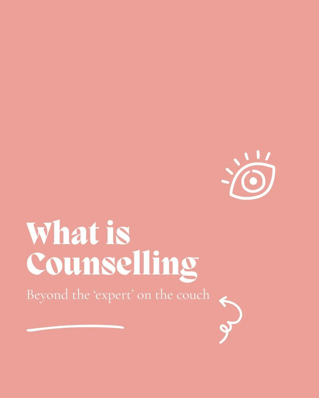 Counsellors are collaborators not experts // 

I believe it is a myth - partly a creation of a patriarchal model of therapy - that counsellors have to be "experts" who hand down advice from on high.

Counsellors are trained, empathic listen