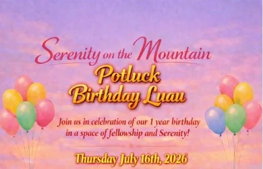 Serenity on the Mountain Birthday Luau