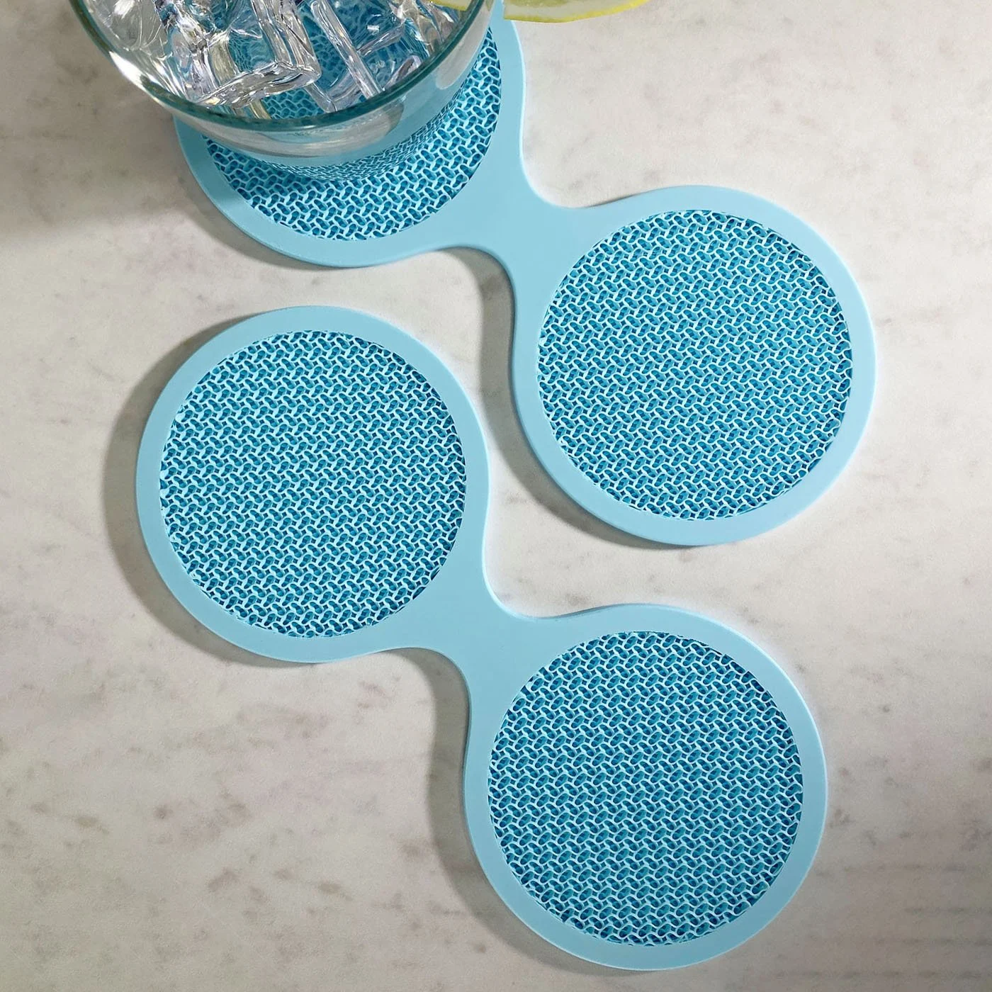 Charming, eco-friendly double coaster 3D printed in sustainable PLA from downloaded digital design