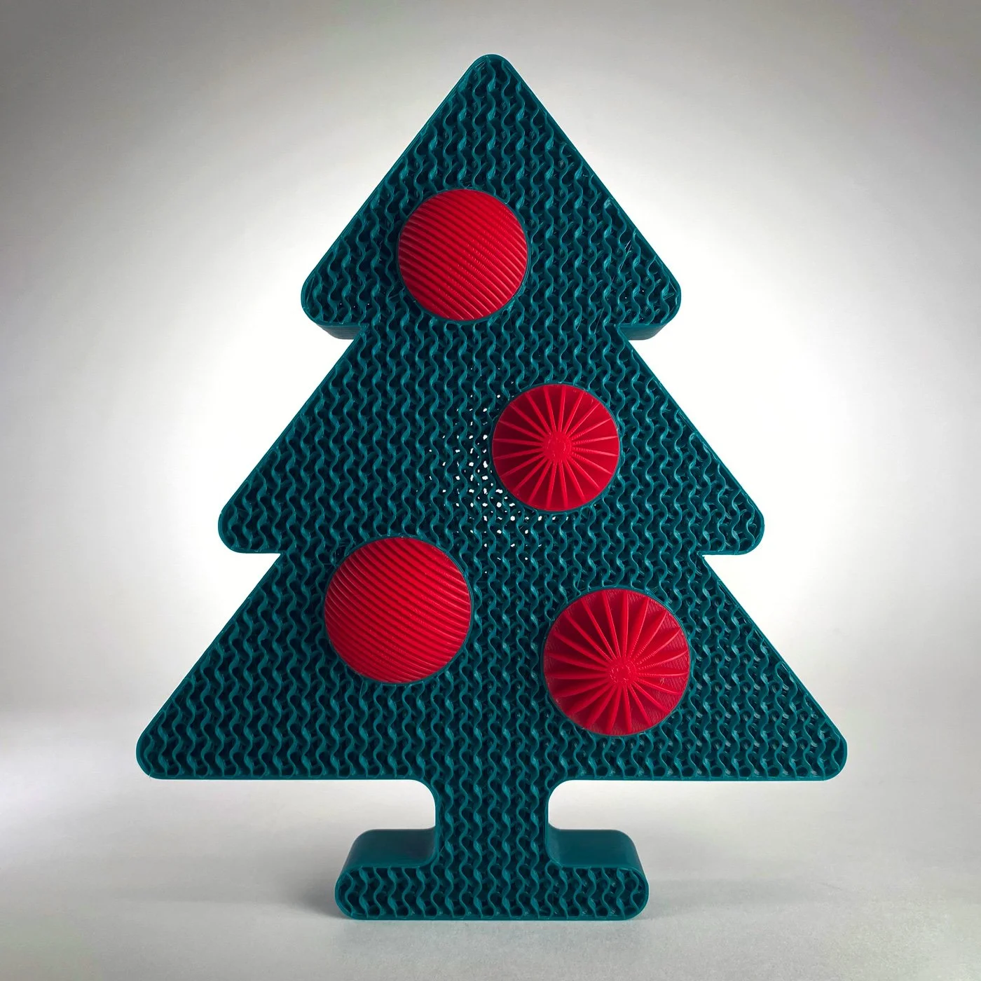 Modern Christmas tree decorations made in sustainable PLA from 3D model designed for 3d printing