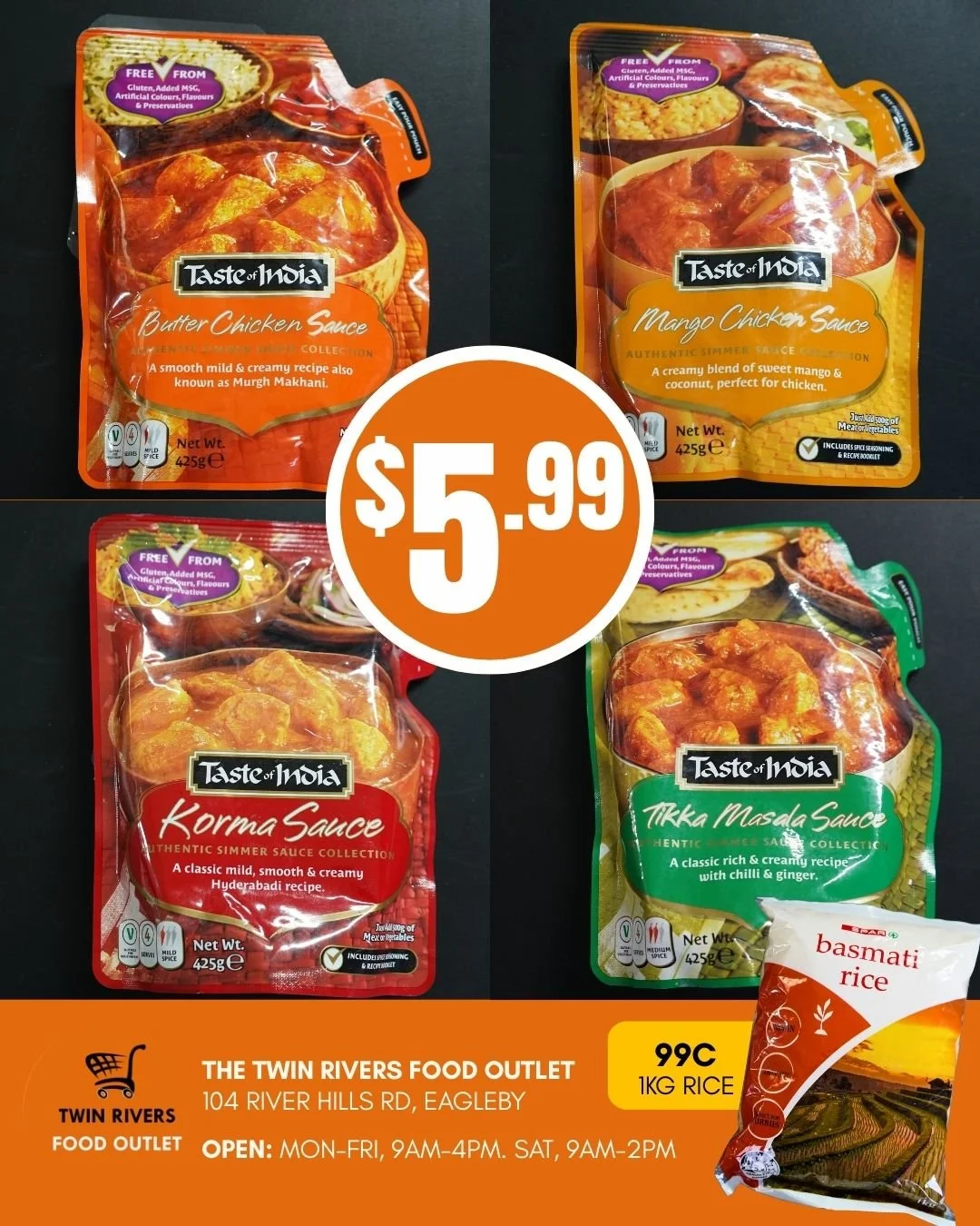 Curry night just got easier!
Choose your favourite type of all natural "taste of India" curry and just add 500g of your choice of meat or vegetables 🍛🍛🍛
Complete the dish with steamed rice for JUST 99c/kg 🍚
 #CurryFlavour #SpiceUpYourLi