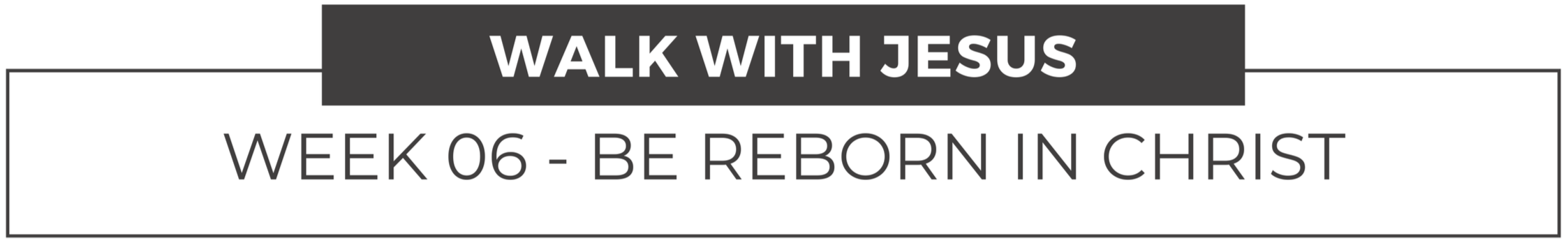 Walk with Jesus, Week six - Be Reborn in Christ title.