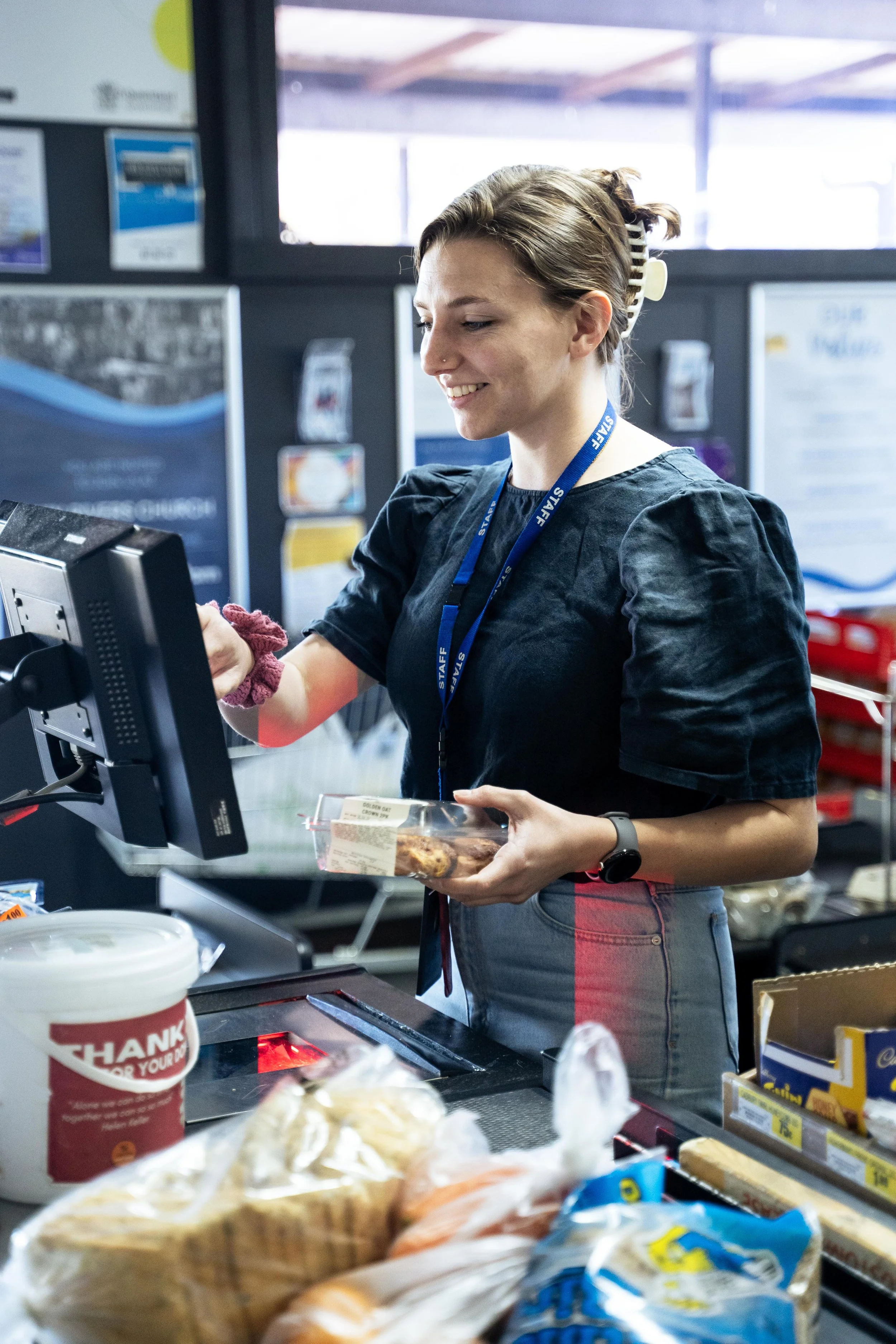 Cashier at the Food Outlet