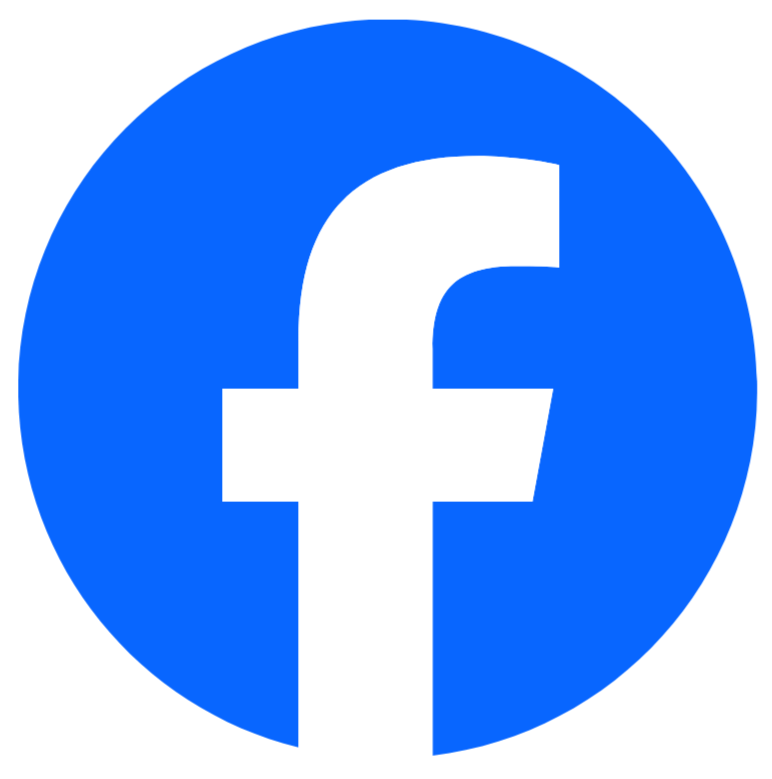 Facebook logo with a blue circular background and a white lowercase 'f' in the center.