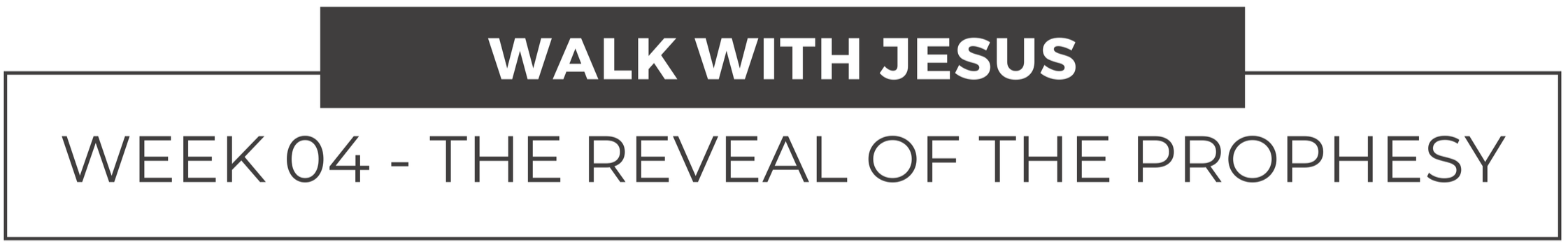 Walk with Jesus, Week four - The Reveal of the Prophecy title