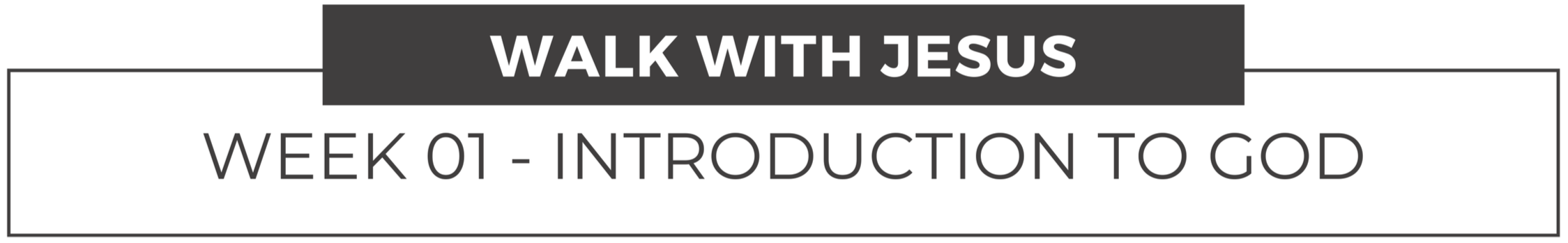 Walk with Jesus, Week one - Introduction to God title