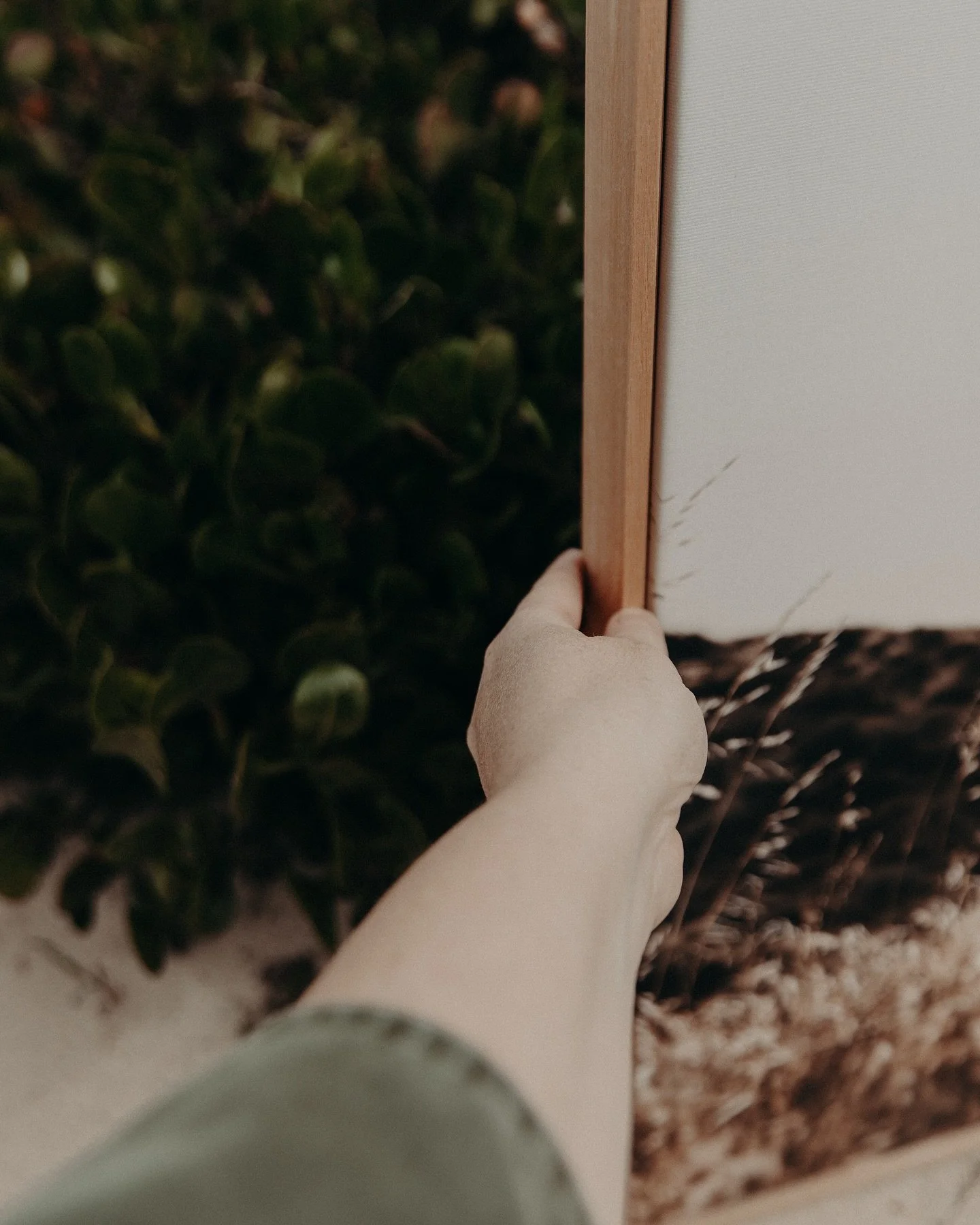 Out in the wild with one of my framed canvases last week 🌿 It&rsquo;s so beautiful to see my artwork resting back in the landscape where it was first captured.