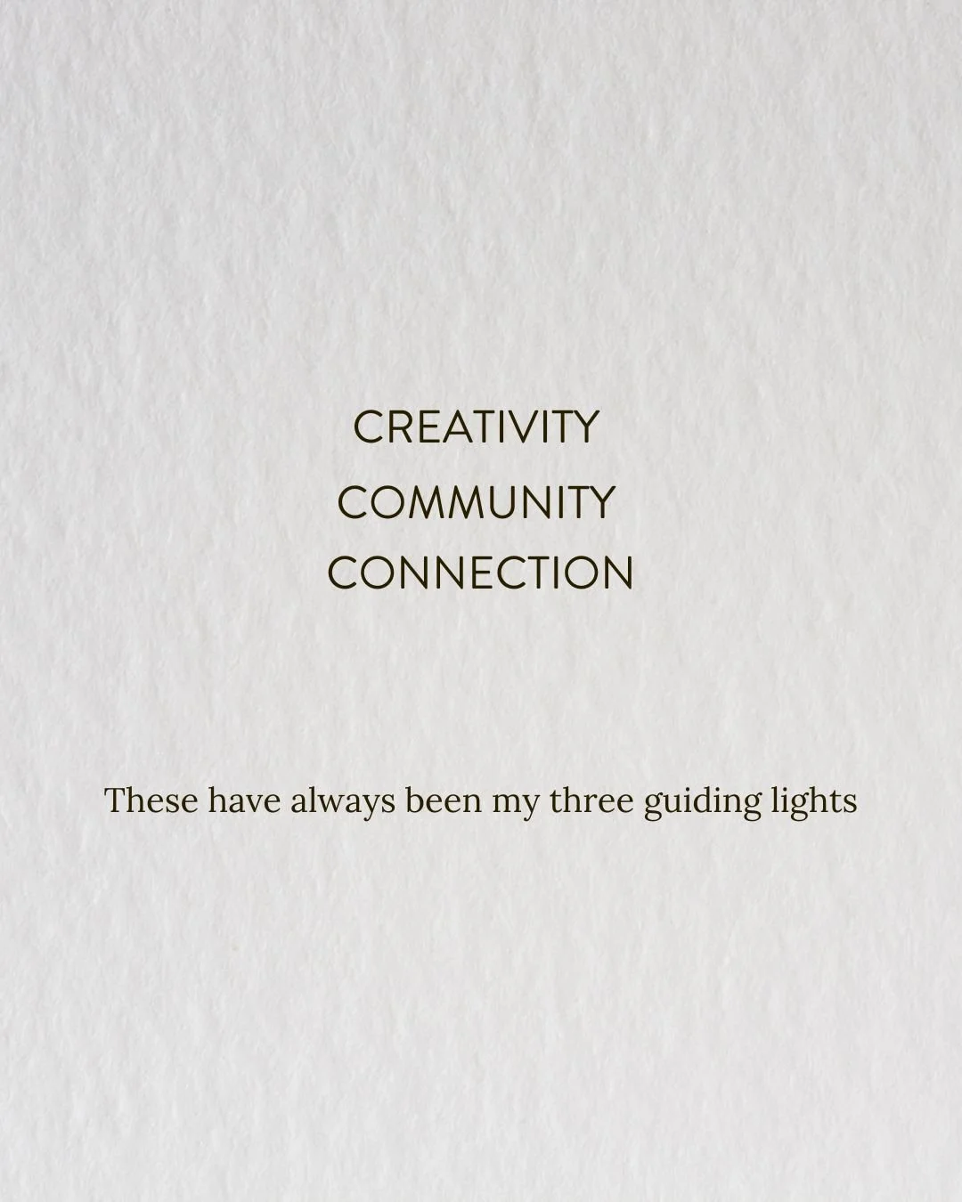 ✨ As I update my website and share the ideas that have been growing in my mind for years, I&rsquo;ve revisited my guiding lights: Creativity, Connection, and Community. ✨

🎨 Creativity - More than making art, it&rsquo;s a communication tool, a way t