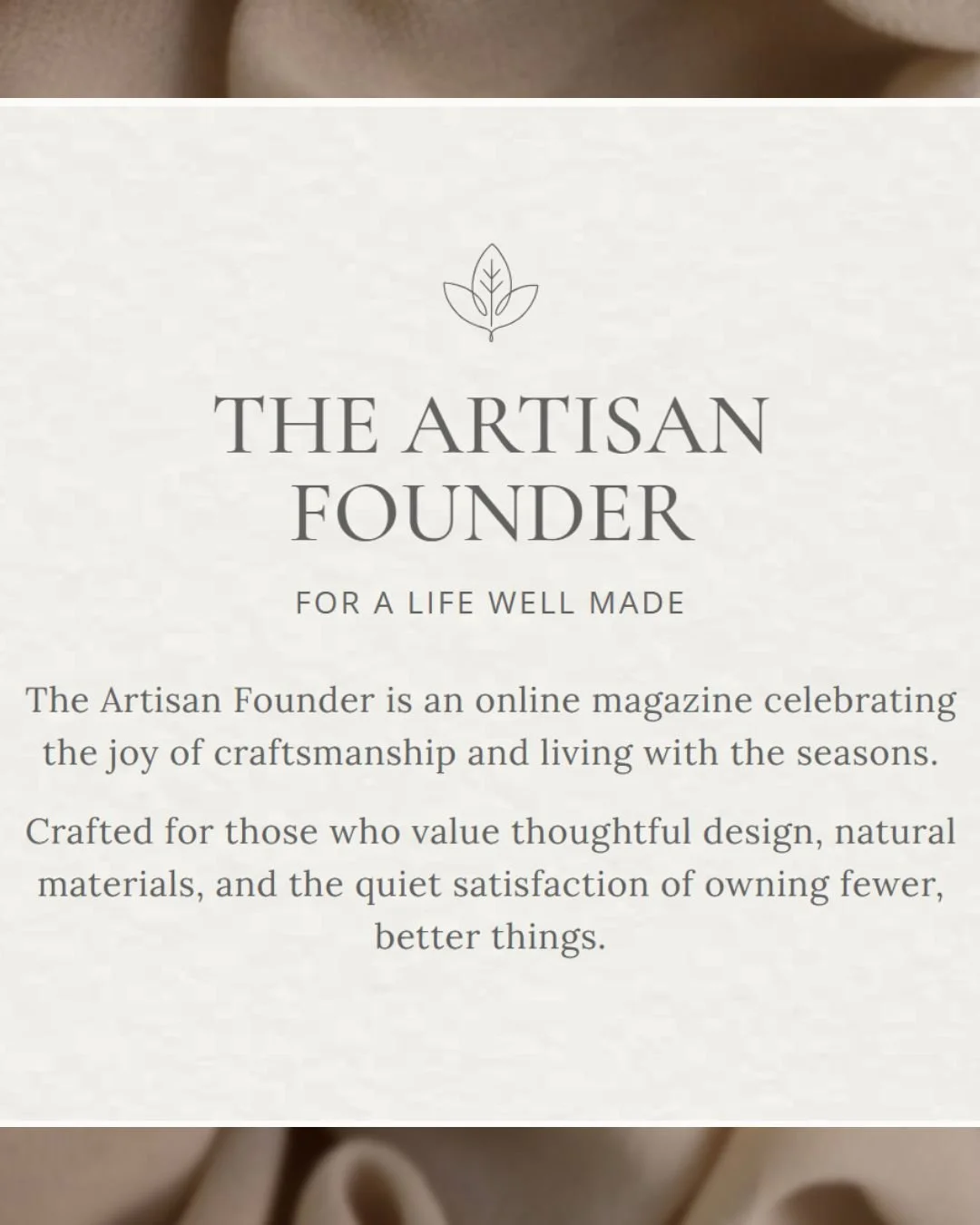 Exciting News! 🙌🏻🙌🏻🙌🏻

📰

I am so excited to be featured as a guest on my first ever podcast with @theartisanfounder 🎙

If you don't know about it, the artisan founder is an incredible website, podcast and online magazine that celebrates craf