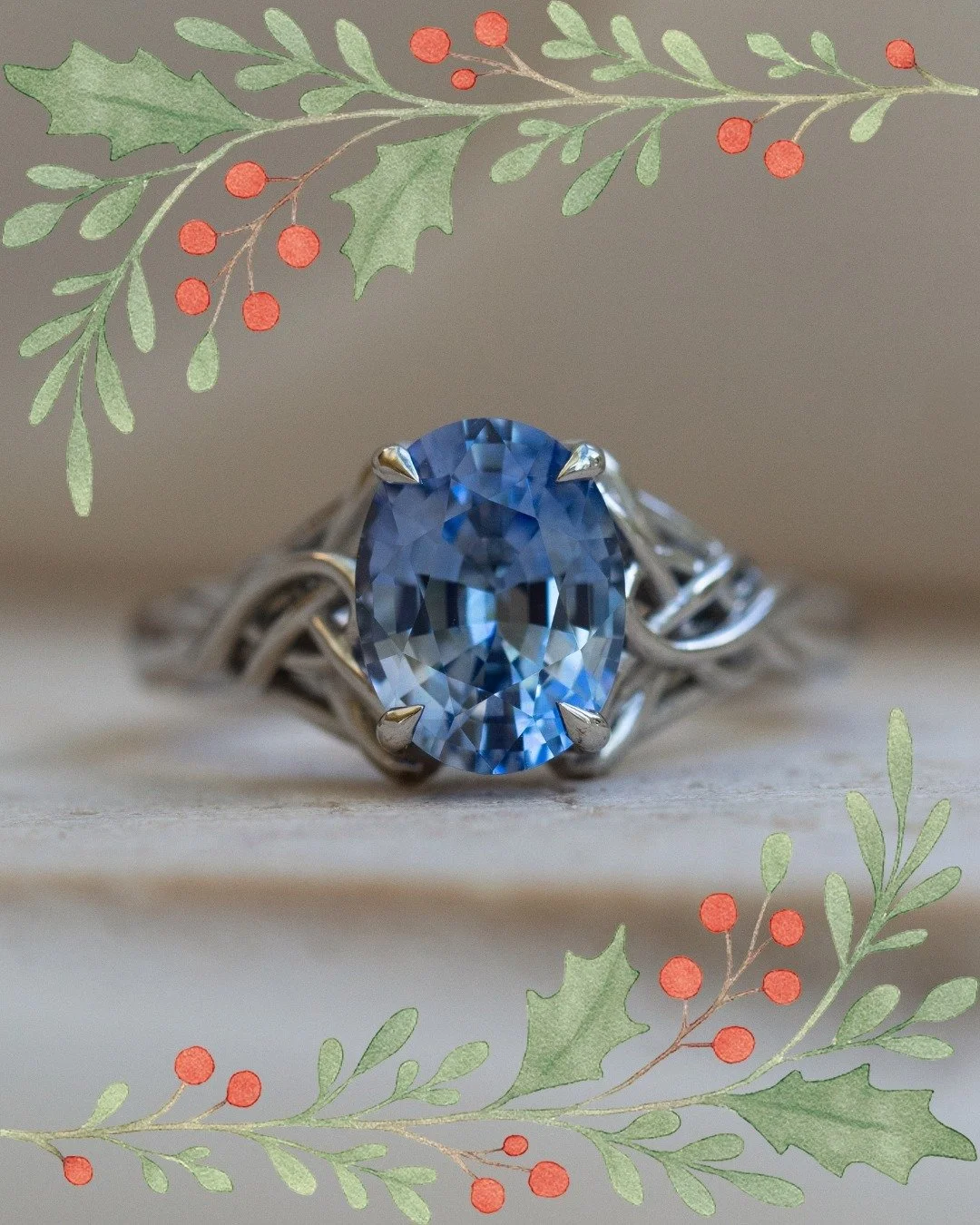 The We&rsquo;re nearing the end of the 12 days of bespoke! ✨

Day 11 showcases Delyth and Omar&rsquo;s amazing engagement ring!! This one is a perfect example of how a story can come to life in a ring! 

I had so much fun sourcing their sapphire cent