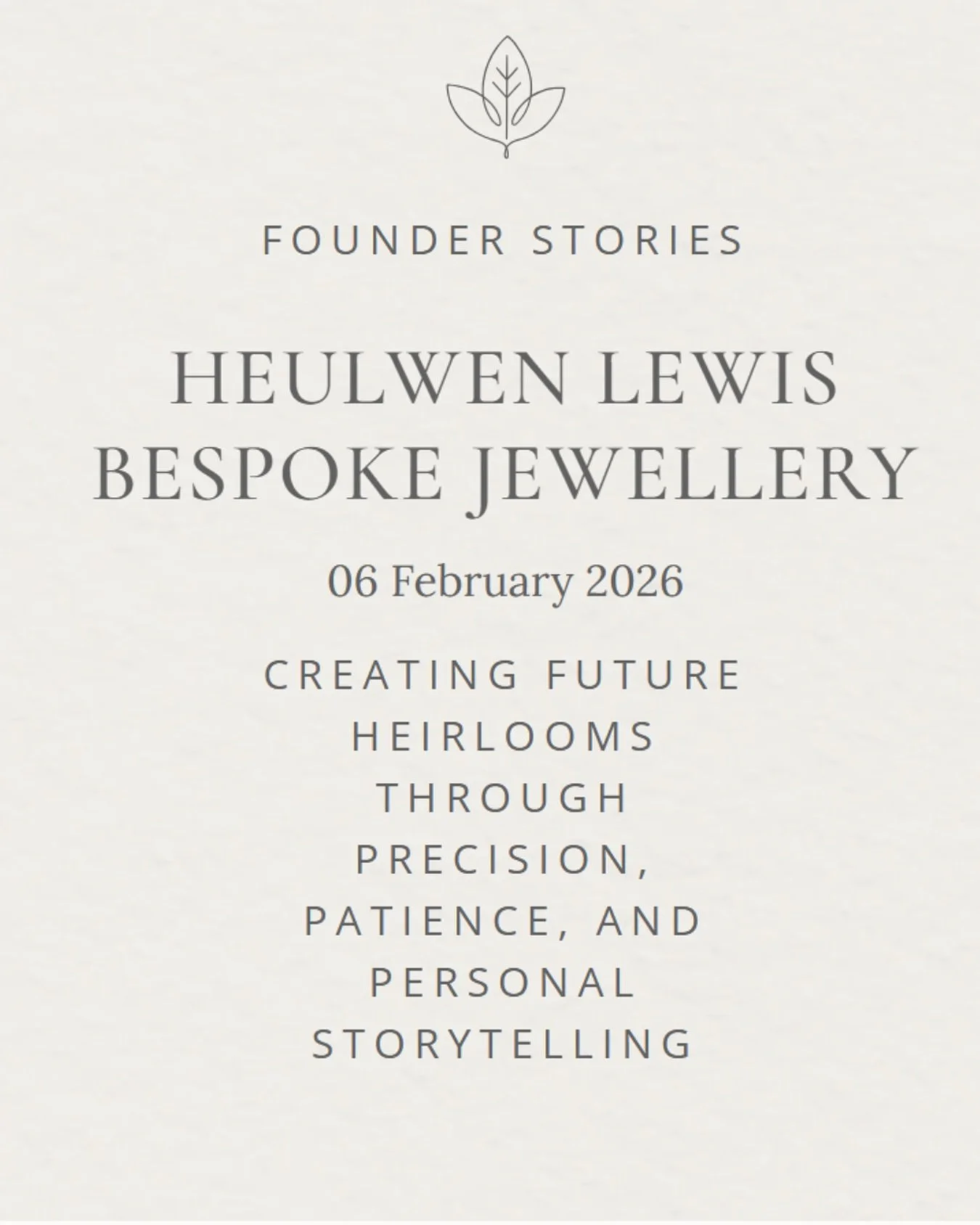 My founder story is now live! 🗞️

The wonderful Lyndsey over at The Artisan Founder has crafted a sumptuous article exploring my journey and design process. 

🤍🤍🤍

Their site is truly stunning, so I would definitely recommend that you set aside s