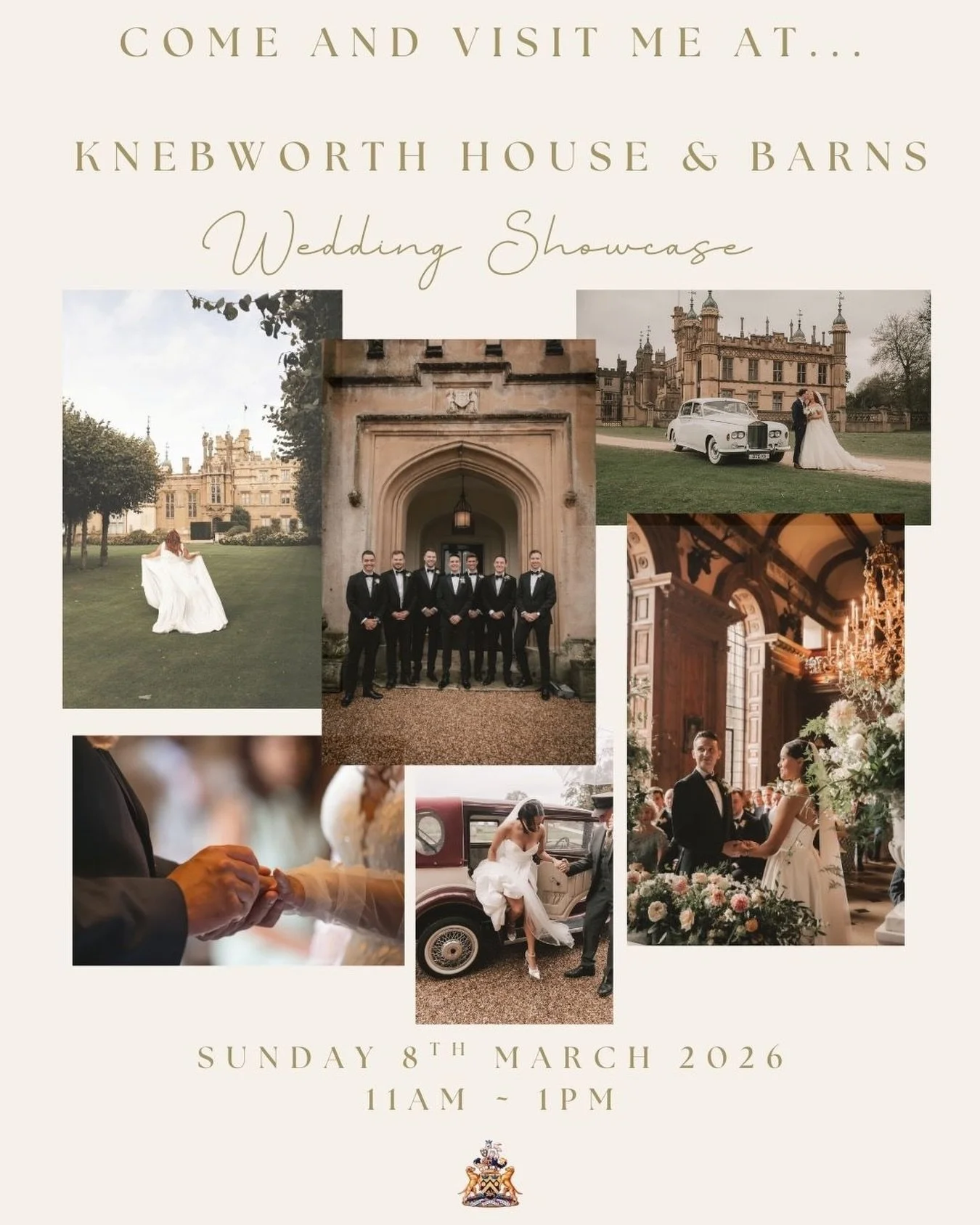 I&rsquo;m back at @knebworthhouse_barns_weddings for another gorgeous wedding show! 🤍

Come down on Sunday 8th March and chat with my lovely assistant Steph about all things wedding rings, bridal jewellery and Bridal Buttons&trade;️.

✨💕✨

The team