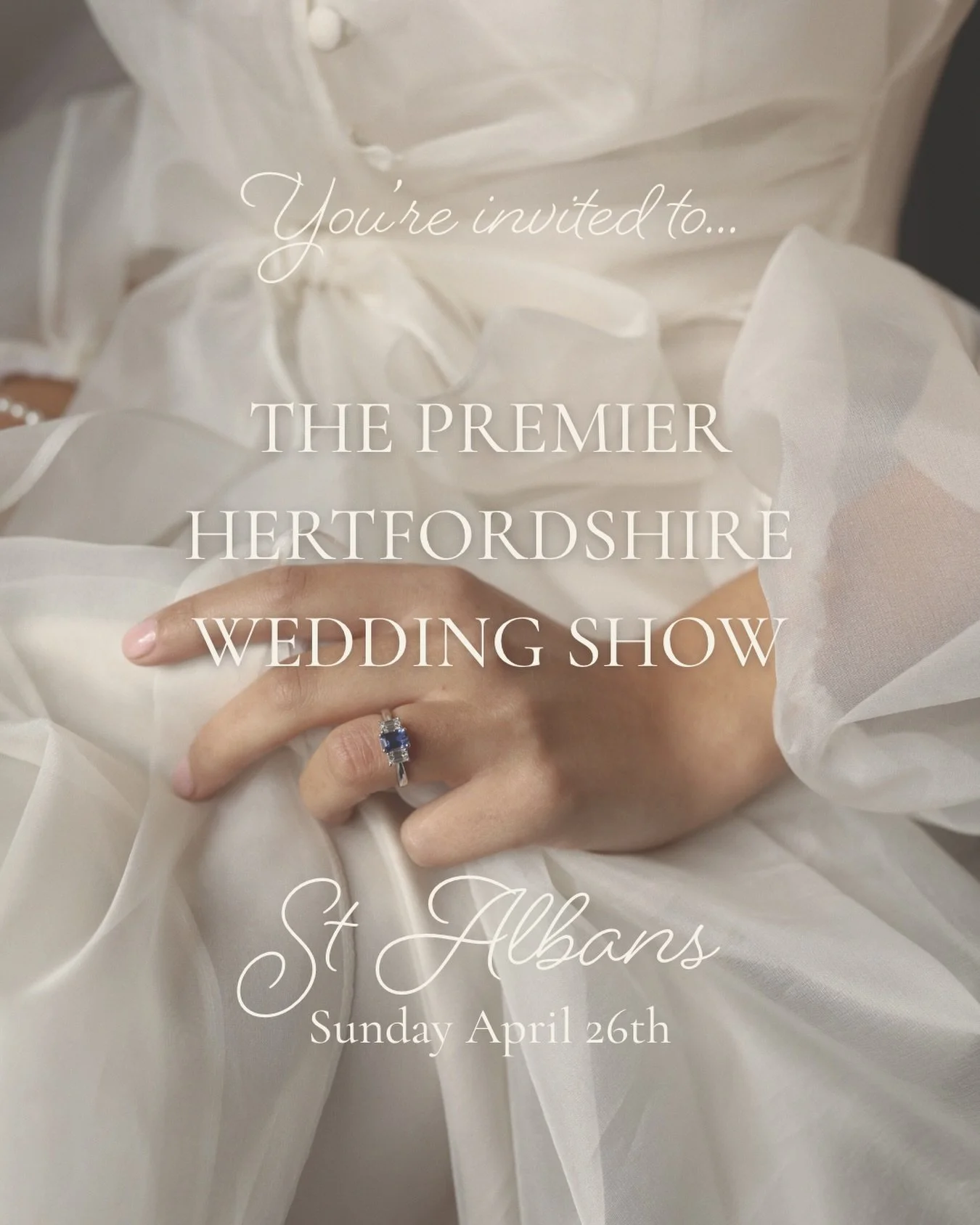 You are invited! 💌

Join my lovely assistant Steph at the spring St Albans wedding show! This is a wonderful opportunity to engage with suppliers for every aspect of your wedding and craft your perfect day. 💕

Come down and see us to talk all thing