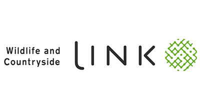 Logo with text 'Wildlife and Countryside LINK' and a green geometric symbol.