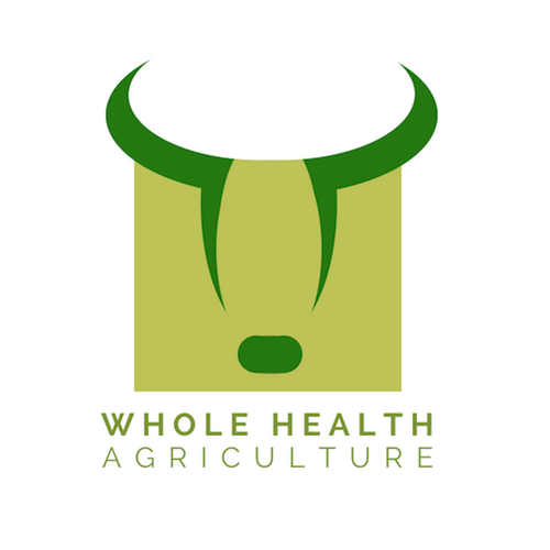 Logo of Whole Health Agriculture featuring a stylized green animal head, possibly a cow, with text underneath.
