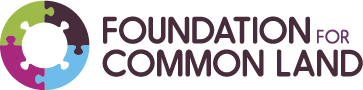 Foundation for Common Land logo with a colorful puzzle piece circle and text