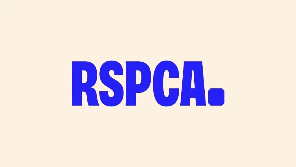Text reading "RSPCA" in blue on a light background.