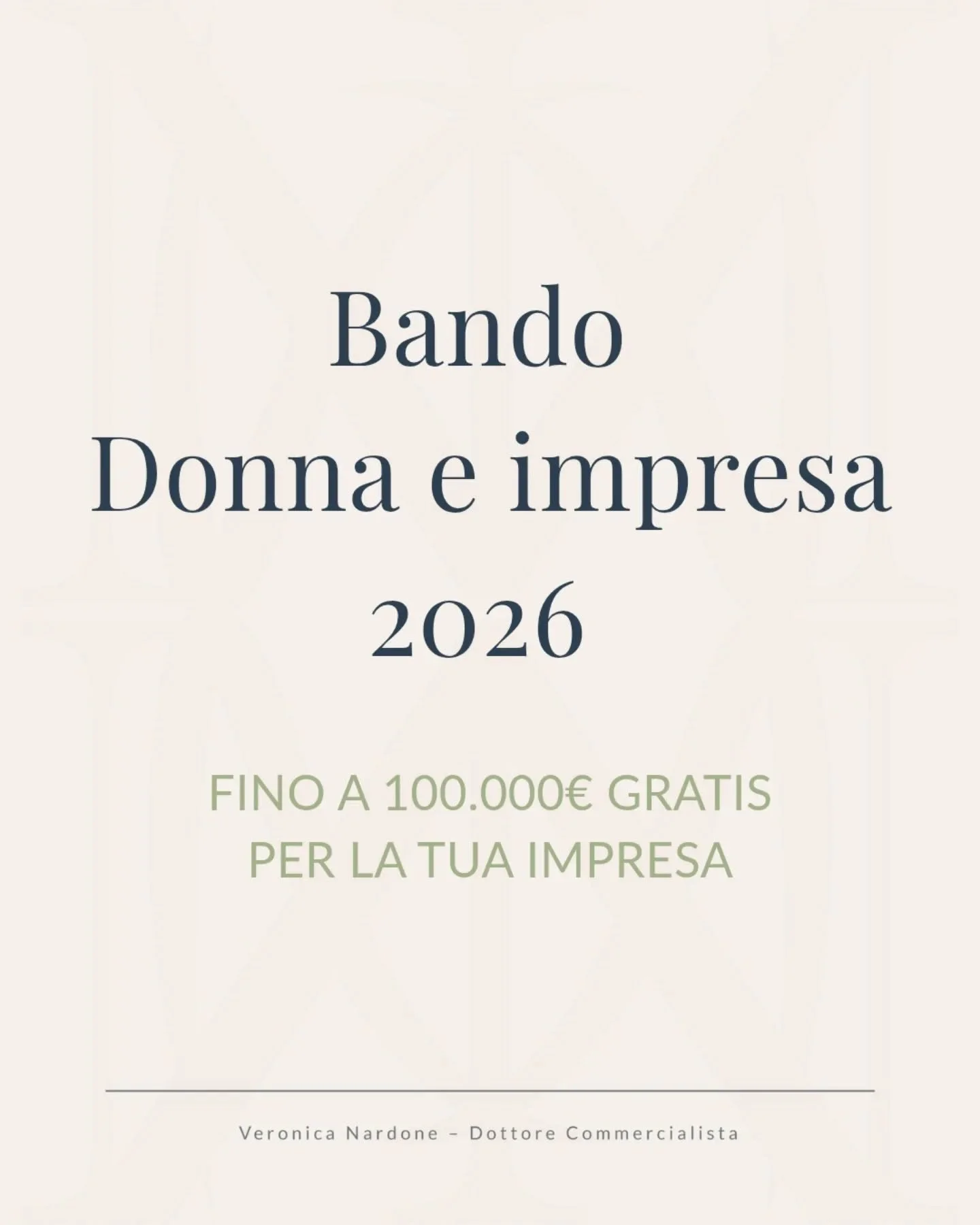 S&igrave;, hai letto bene. Fino a **100.000&euro; a fondo perduto** &mdash; cio&egrave; soldi che non devi restituire &mdash; per la tua impresa. 💸 

Si chiama **Donne e Impresa 2026**, &egrave; un bando della Regione Lazio appena presentato, e potr