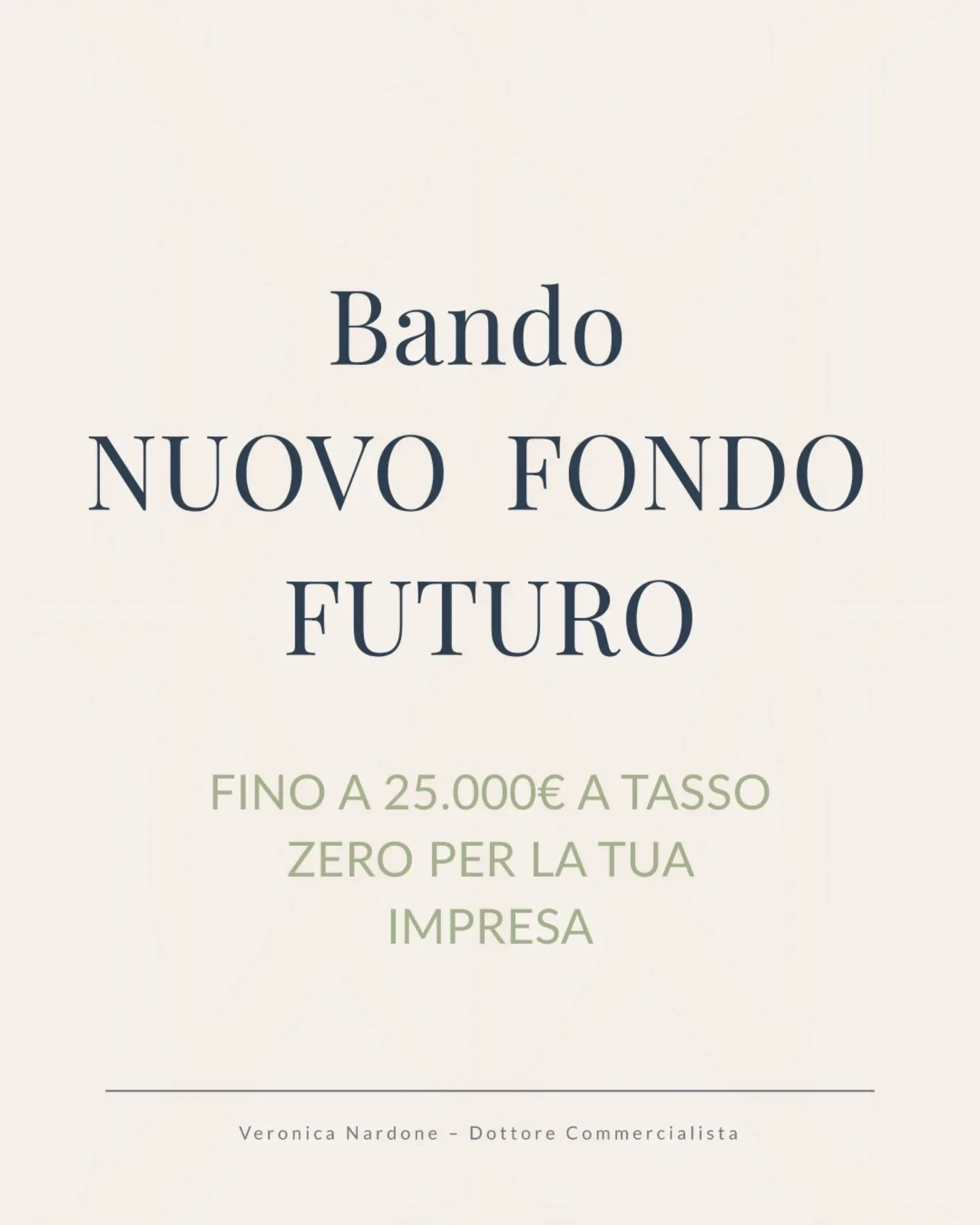 Non hai garanzie?, non hai storico bancario?, la tua societ&agrave; non &egrave; ancora costituita?

E' stato attivato il bando nuovo fondo futuro della regione lazio che mette a disposizione un finanziamento fino a 25.000 euro tasso zero con 20% a f