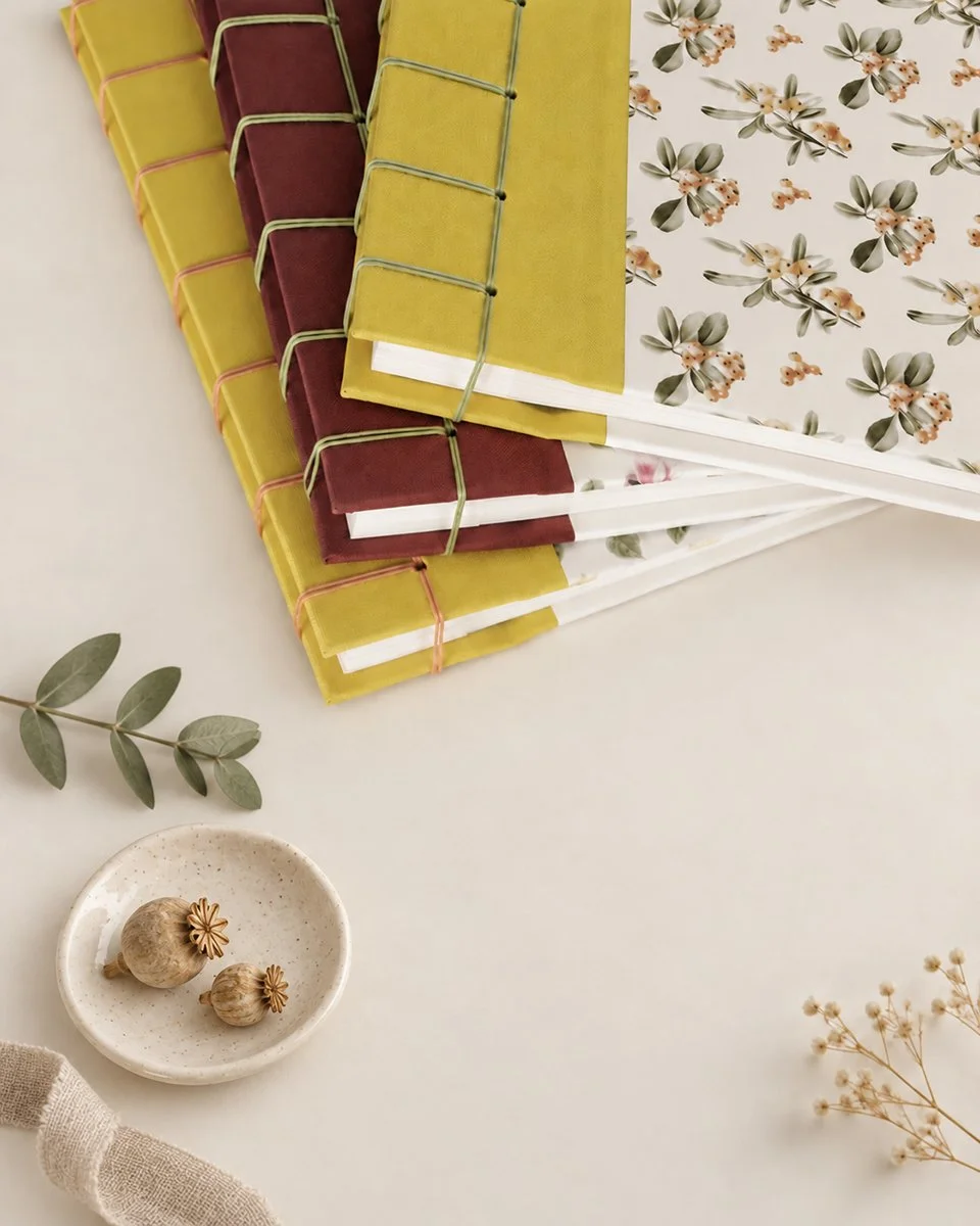 Libreta artesanal horizontal «Flors que perduren» · Espino amarillo