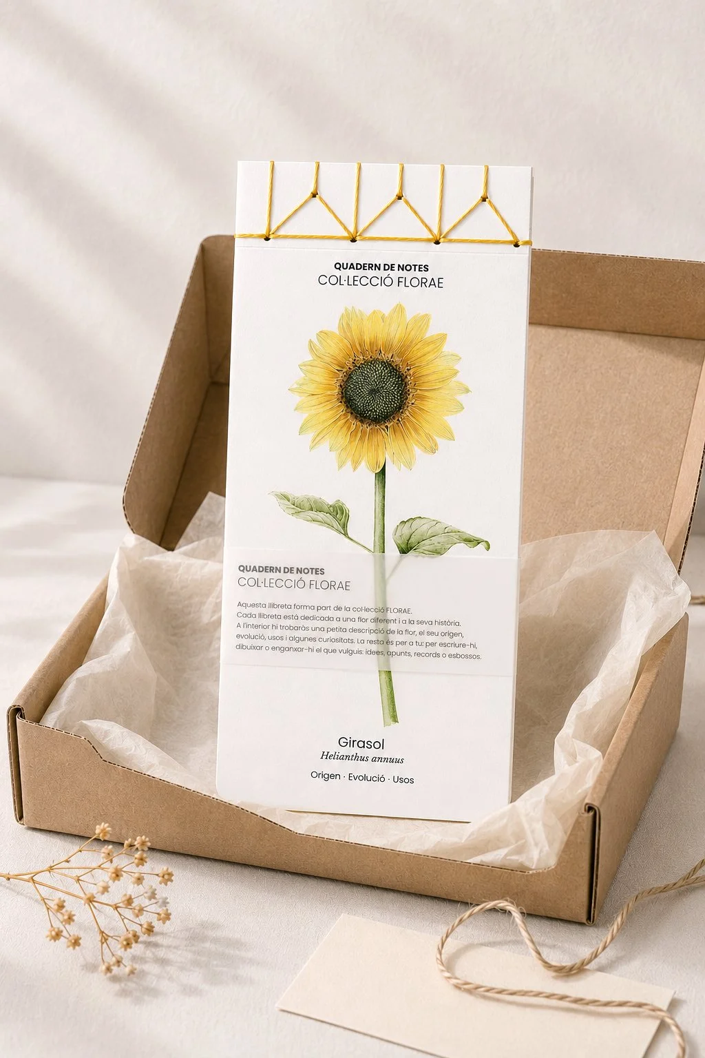 Cuaderno artesanal Girasol · Colección FLORAE
