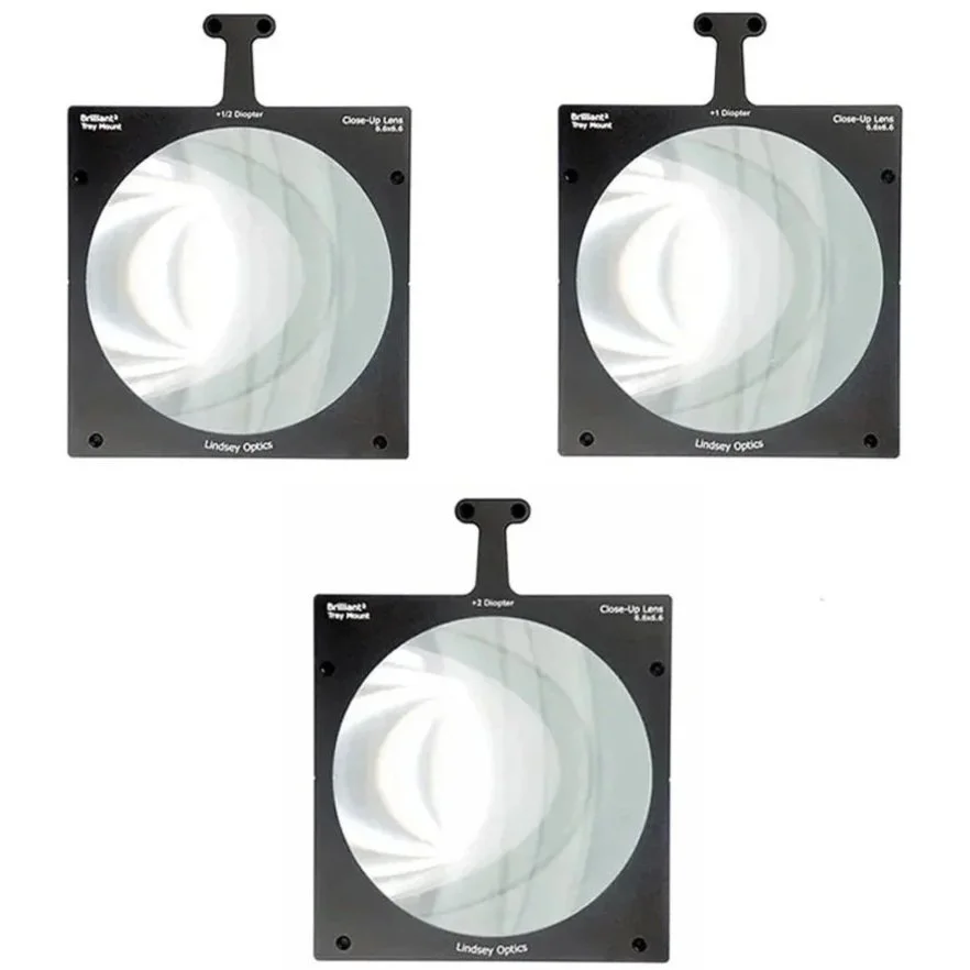 Lindsey Optics 6X6 Tray Mount Diopters (+1/2, +1, +2)