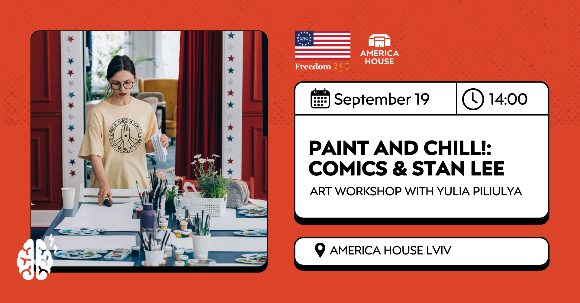 Paint and Chill! Stan Lee | Art Workshop with Yulia Piliulya