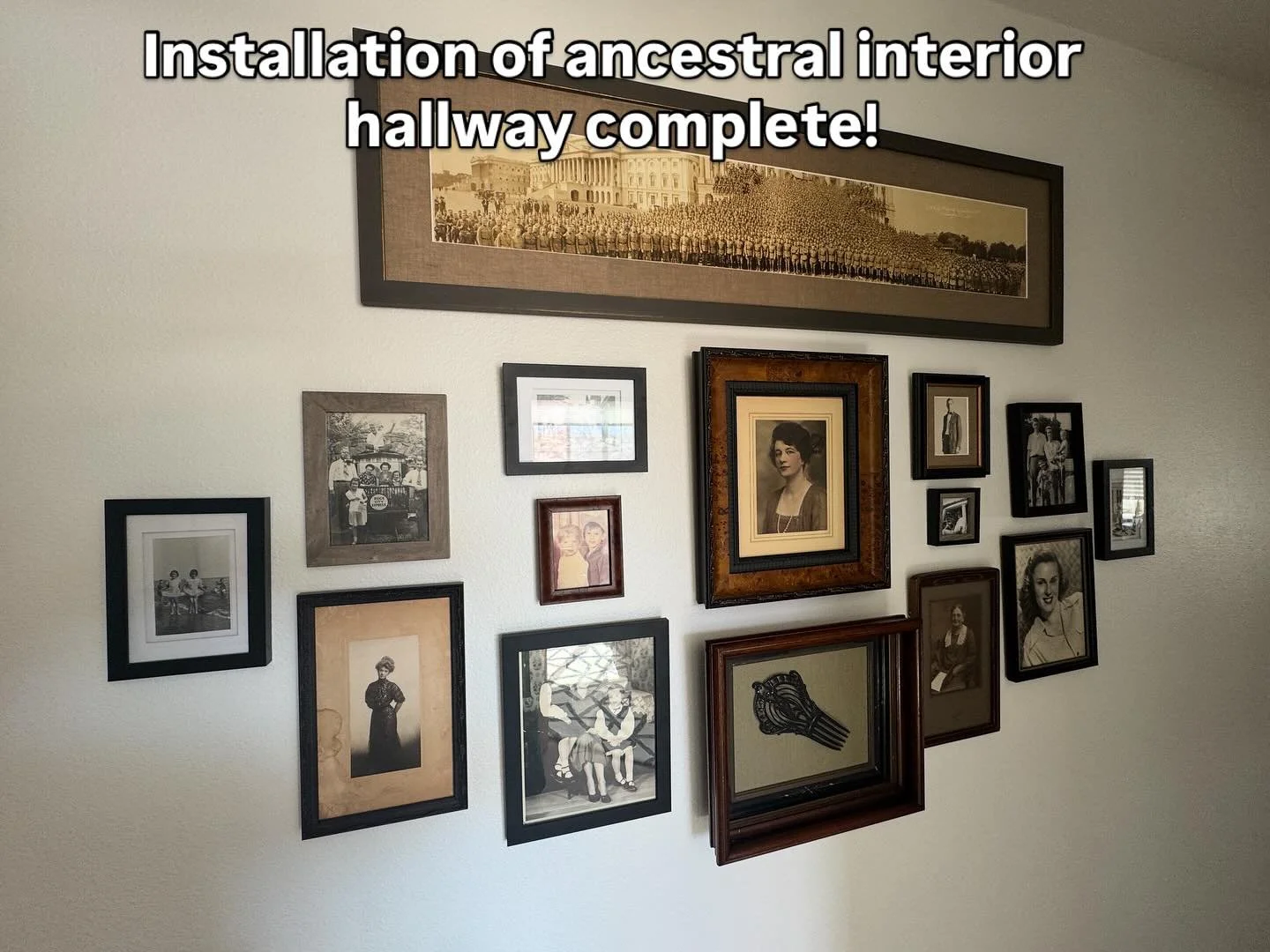 After months of collecting, organizing and framing it&rsquo;s up! Incredible photo restoration by @mainephotoworks, gorgeous framing by @greygooseframing 
Wishing I could get a better shot of the 28th Infantry, 1st Division on the Capitol steps in 19