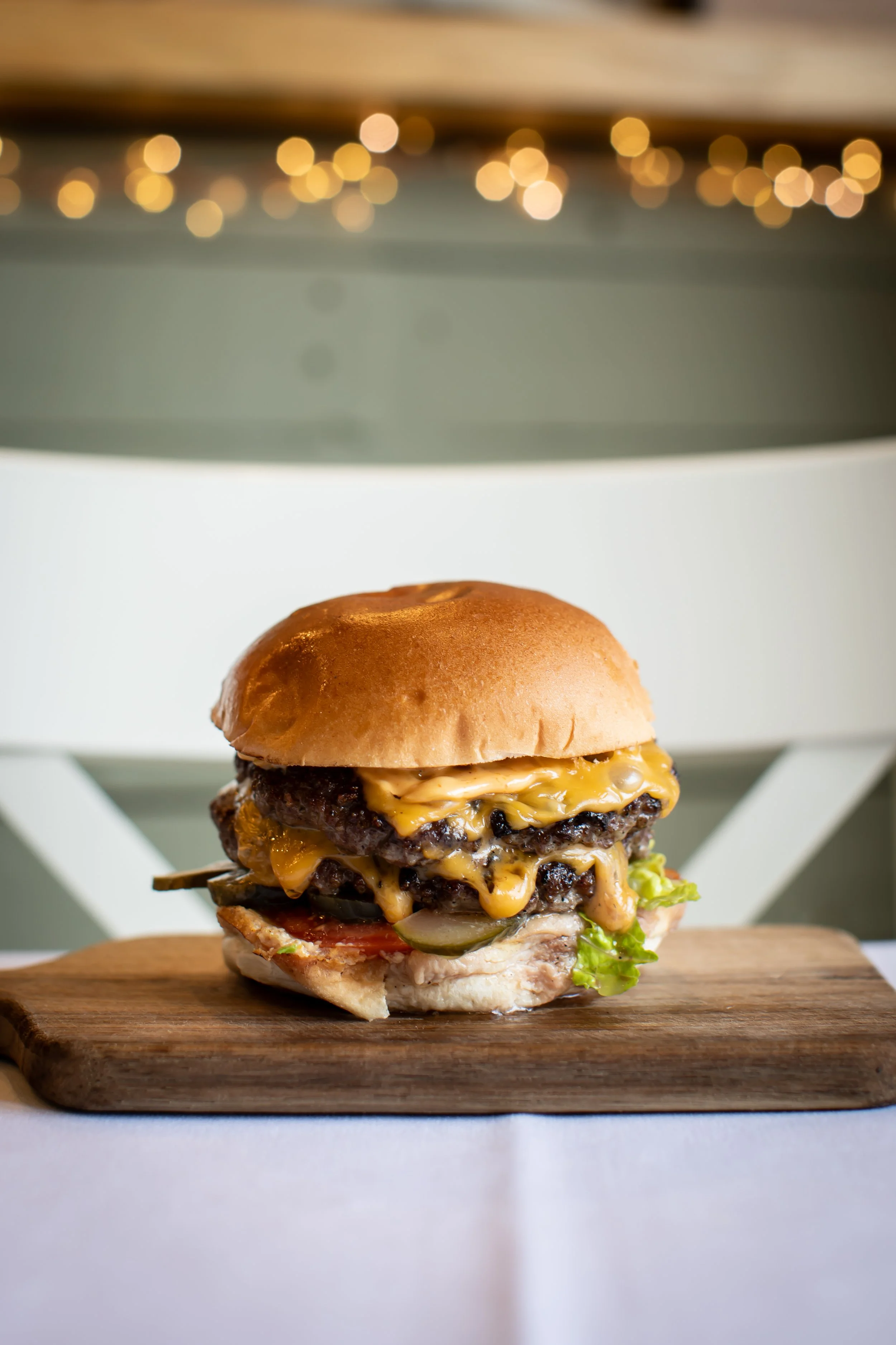 Burger loaded with cheese