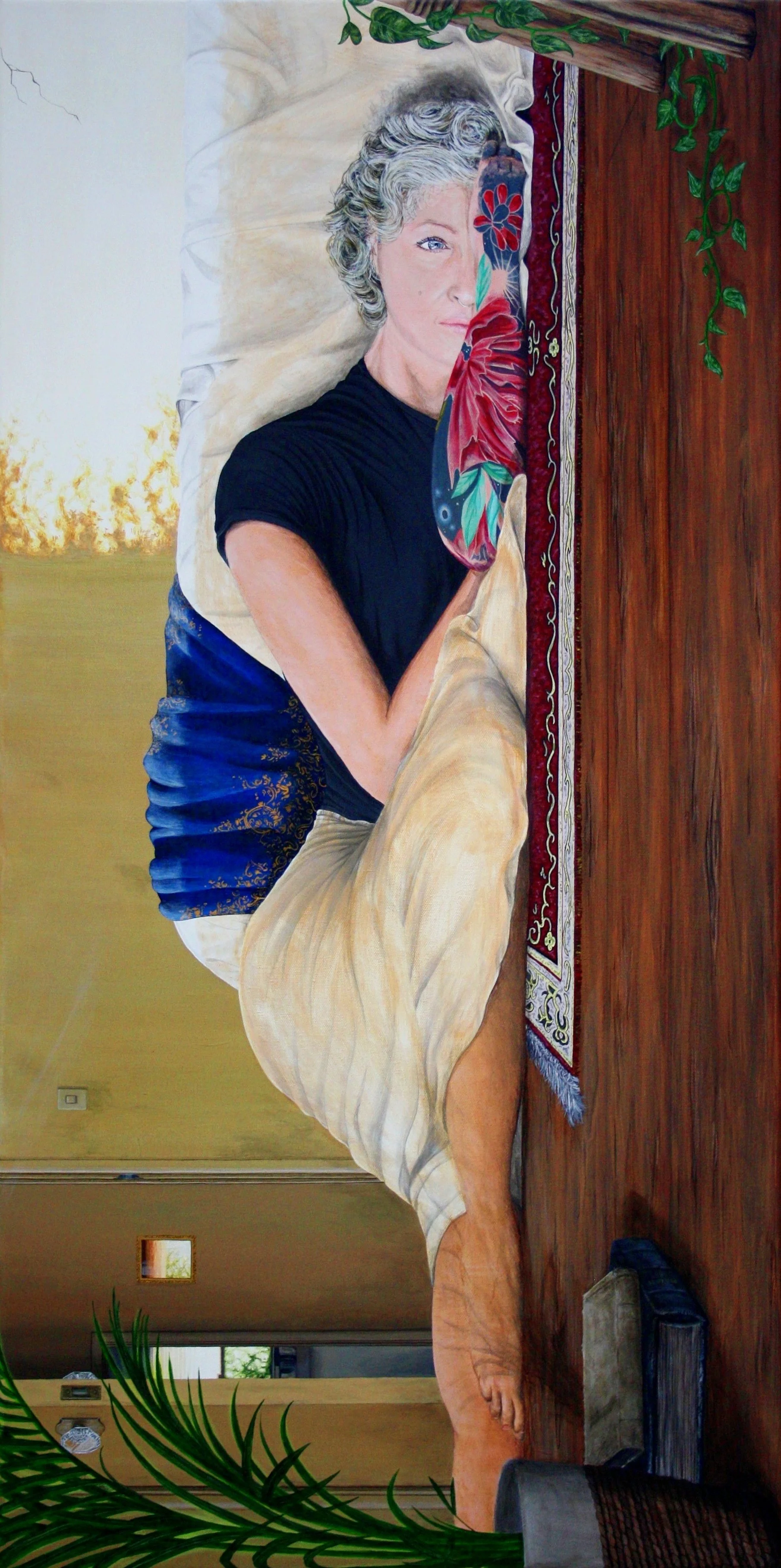 Fall by her Side (2026) Acrylic on canvas - 102cm x 51cm