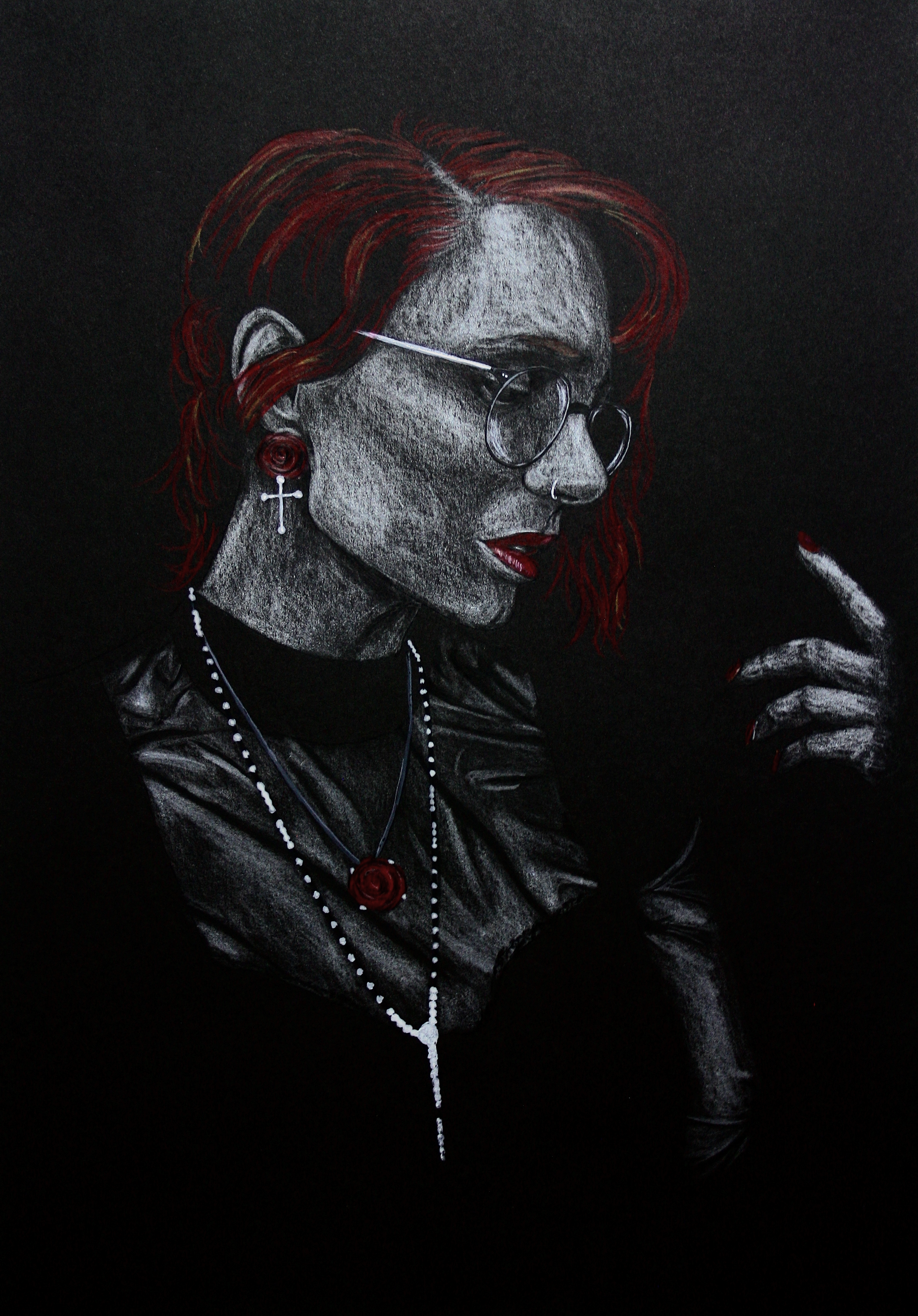 Ashen Red (2025) Pencil and watercolour on cartridge paper - A4 29cm x 21cm