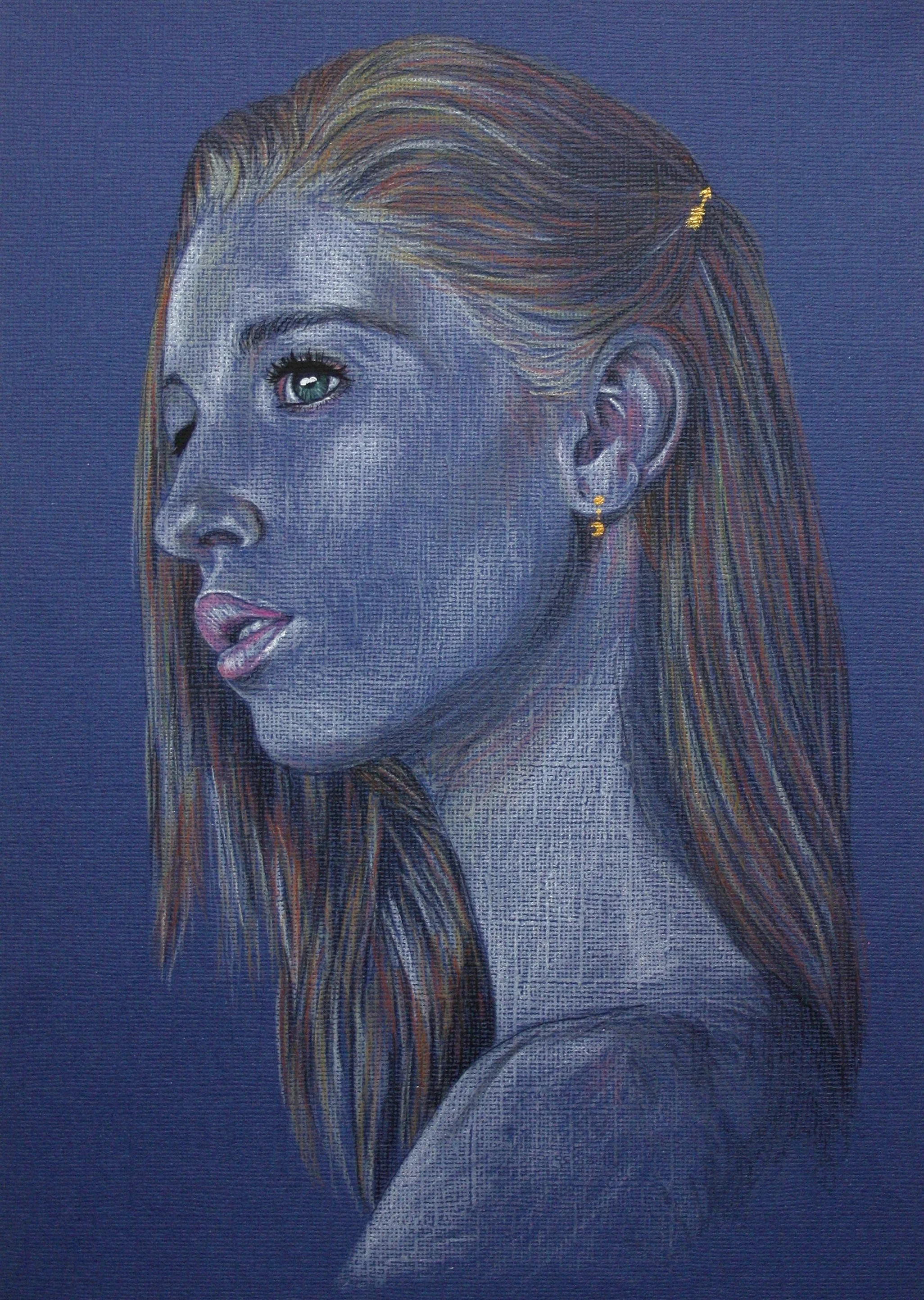 Reflect (2025) Pencil/acrylic on card paper - A4 29cm x 21cm