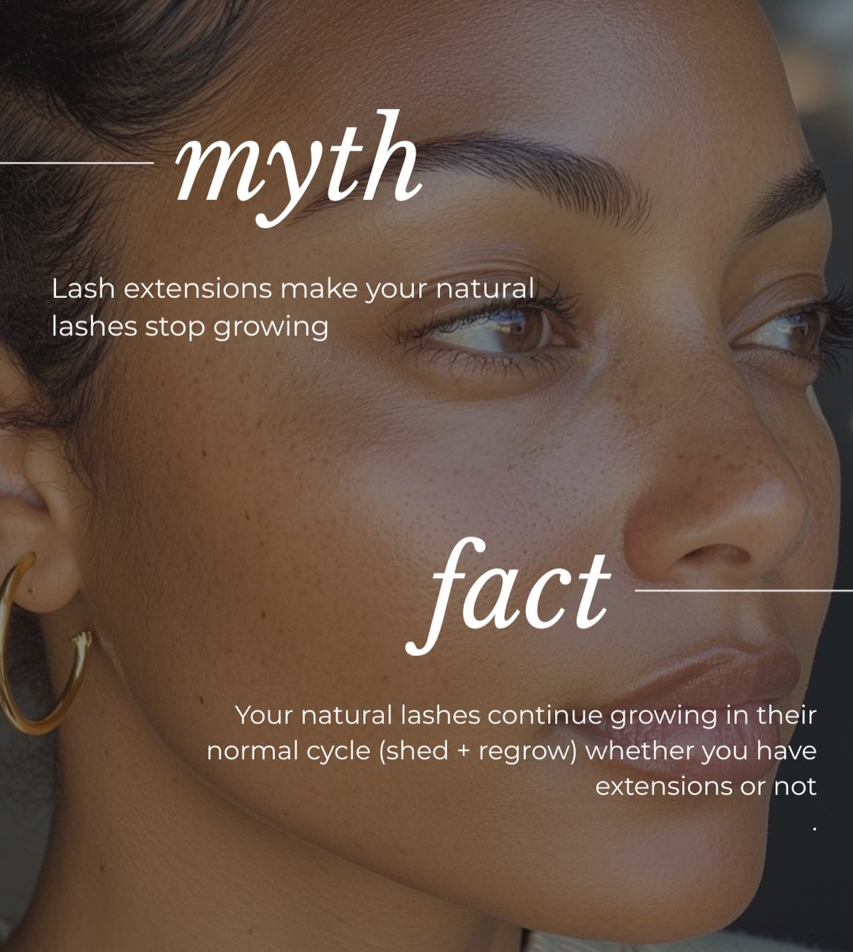 One of the biggest lash myths I hear? &ldquo;Extensions make your lashes stop growing.&rdquo;
 Nope &mdash; your natural lashes continue to shed and regrow as usual. It&rsquo;s all about proper lash health 💗 #lash #lashes #lashtech #lashextensions