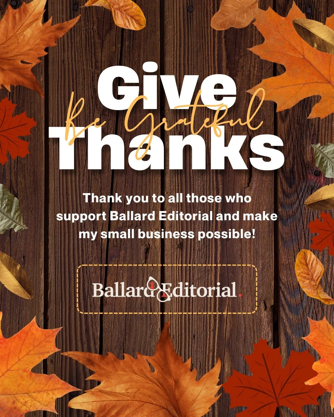 Happy Thanksgiving! I hope you all have a great day! 🦃