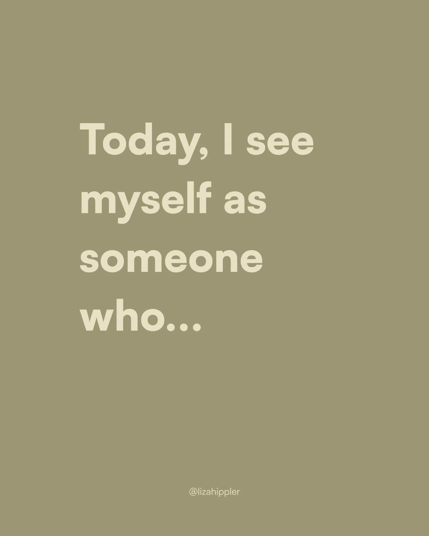 This is something I practice and I teach because it's powerful.

It's not quite affirmation and it's not making myself take actions that feel misaligned.

But choosing to first SEE MYSELF as someone who takes the kind of actions I want to take, day b
