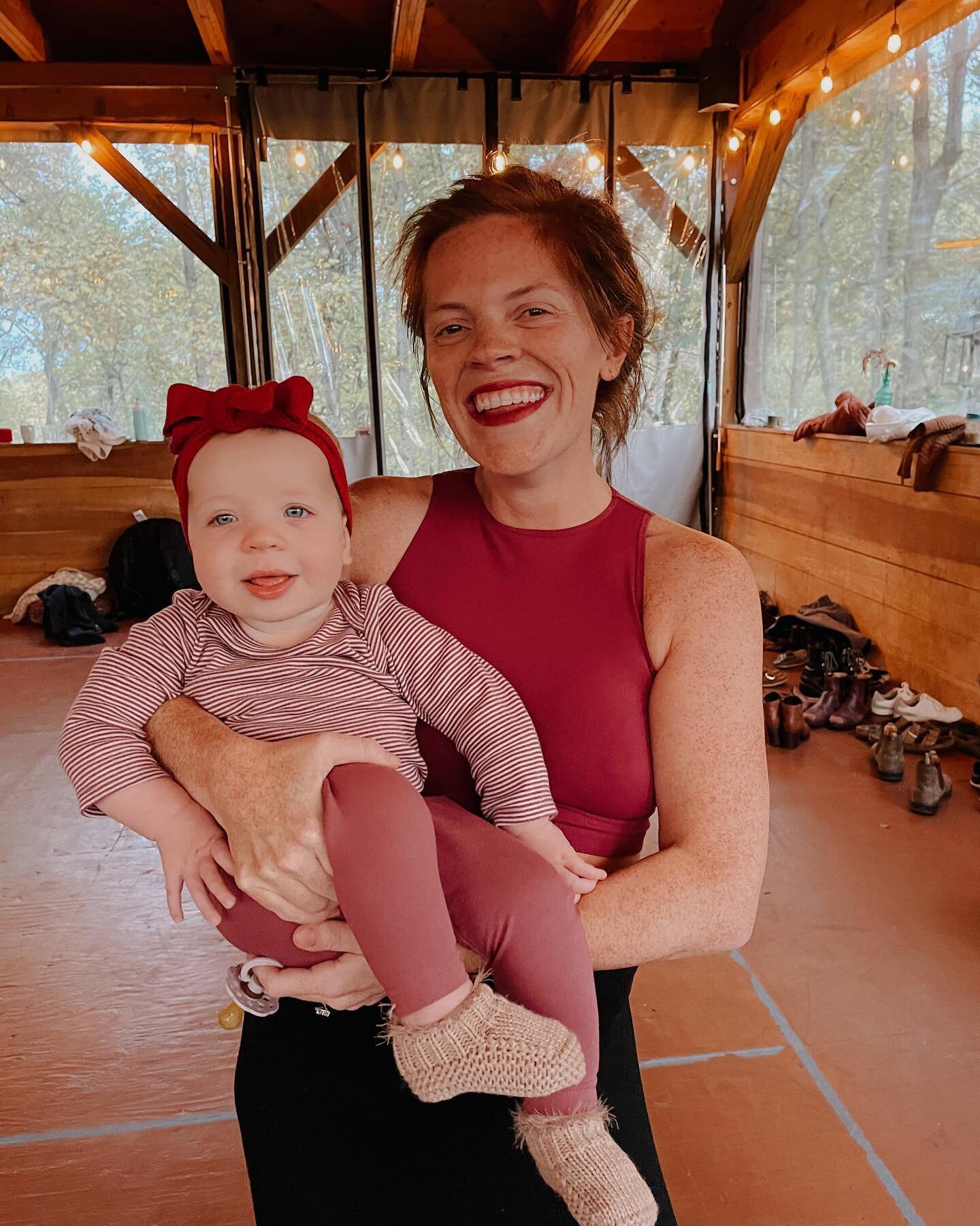 October in Asheville with my girl ❣️🤎 grateful to be held by so many loving women at @theheartspace.community gathering, even when we&rsquo;re tired &amp; teething 🫠