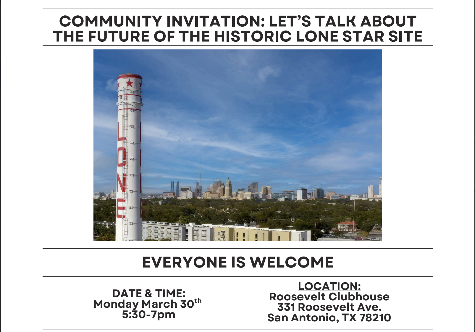 Lone Star Redevelopment Community Listening Session